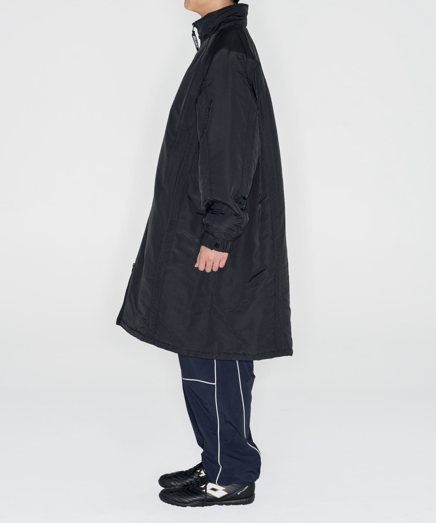 LOTTO　STAND COLLAR LONG COAT BLACK M