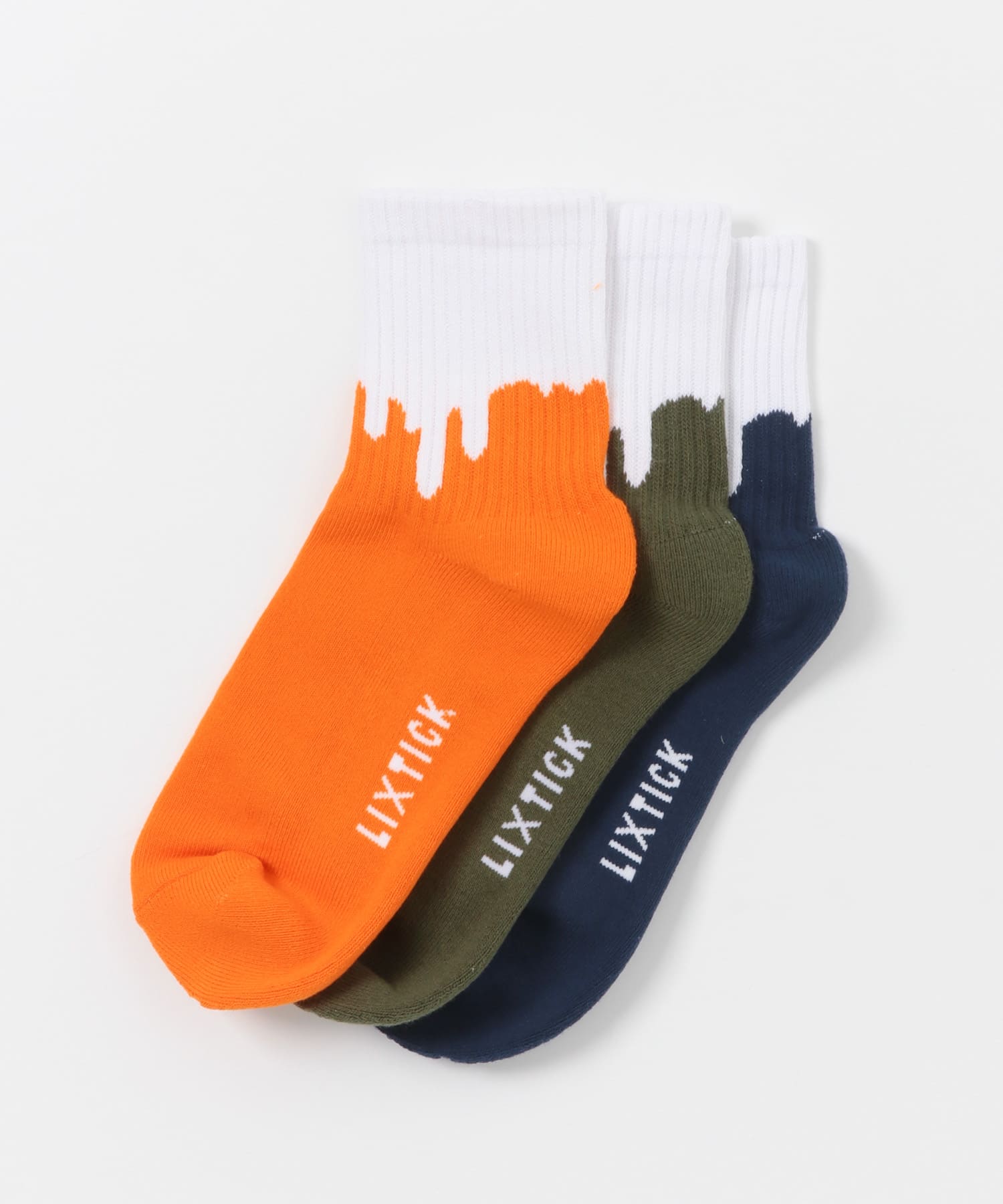 LIXTICK　DRIP SOCKS 3PACK REV N/Or/Ol One