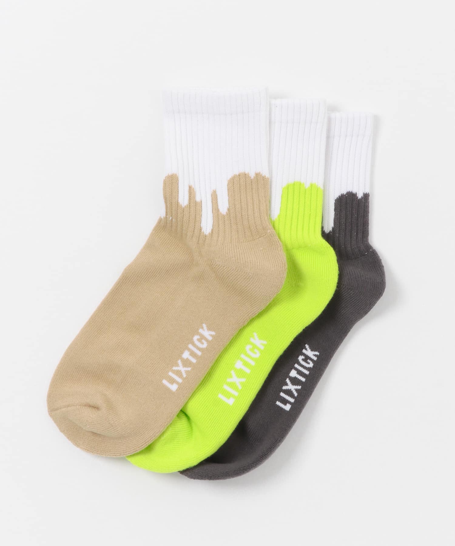 LIXTICK　DRIP SOCKS 3PACK REV S.G/Be/Gr One