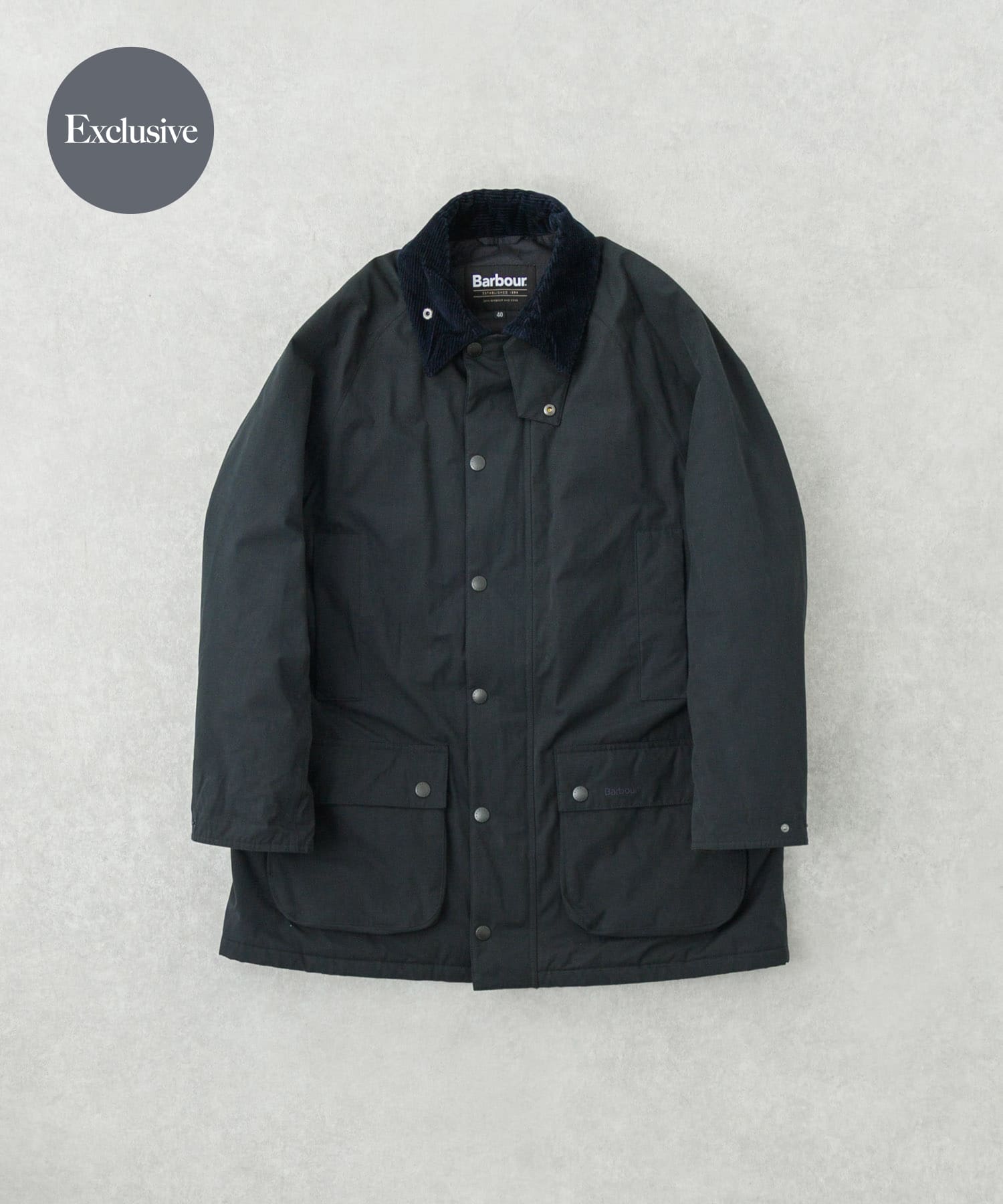『別注』Barbour / URBAN RESEARCH　PADDED OS BEAUFORT navy 36