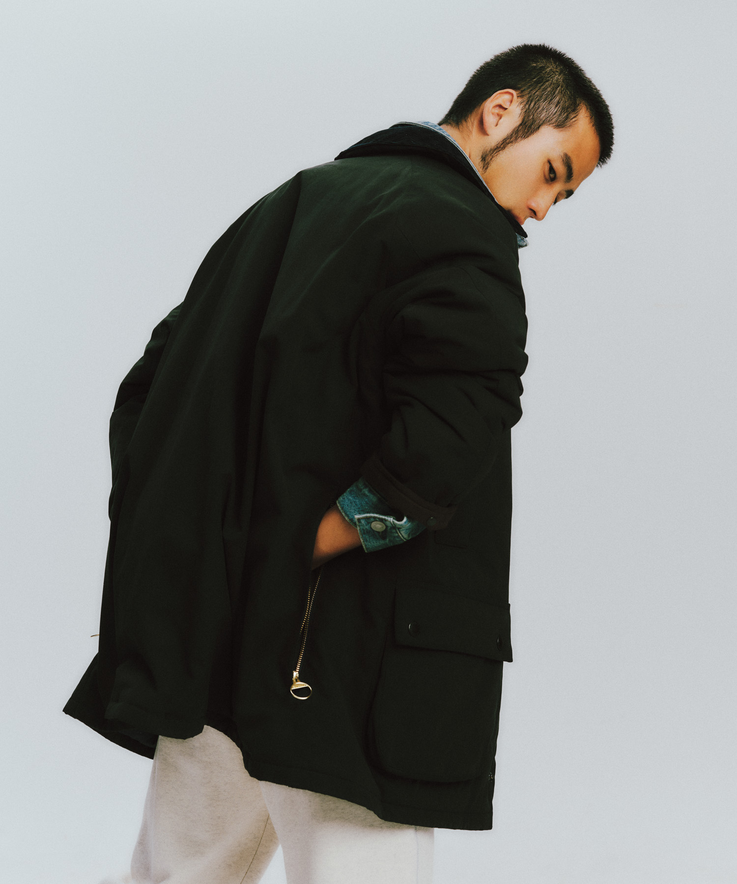 『別注』Barbour / URBAN RESEARCH　PADDED OS BEAUFORT navy 36