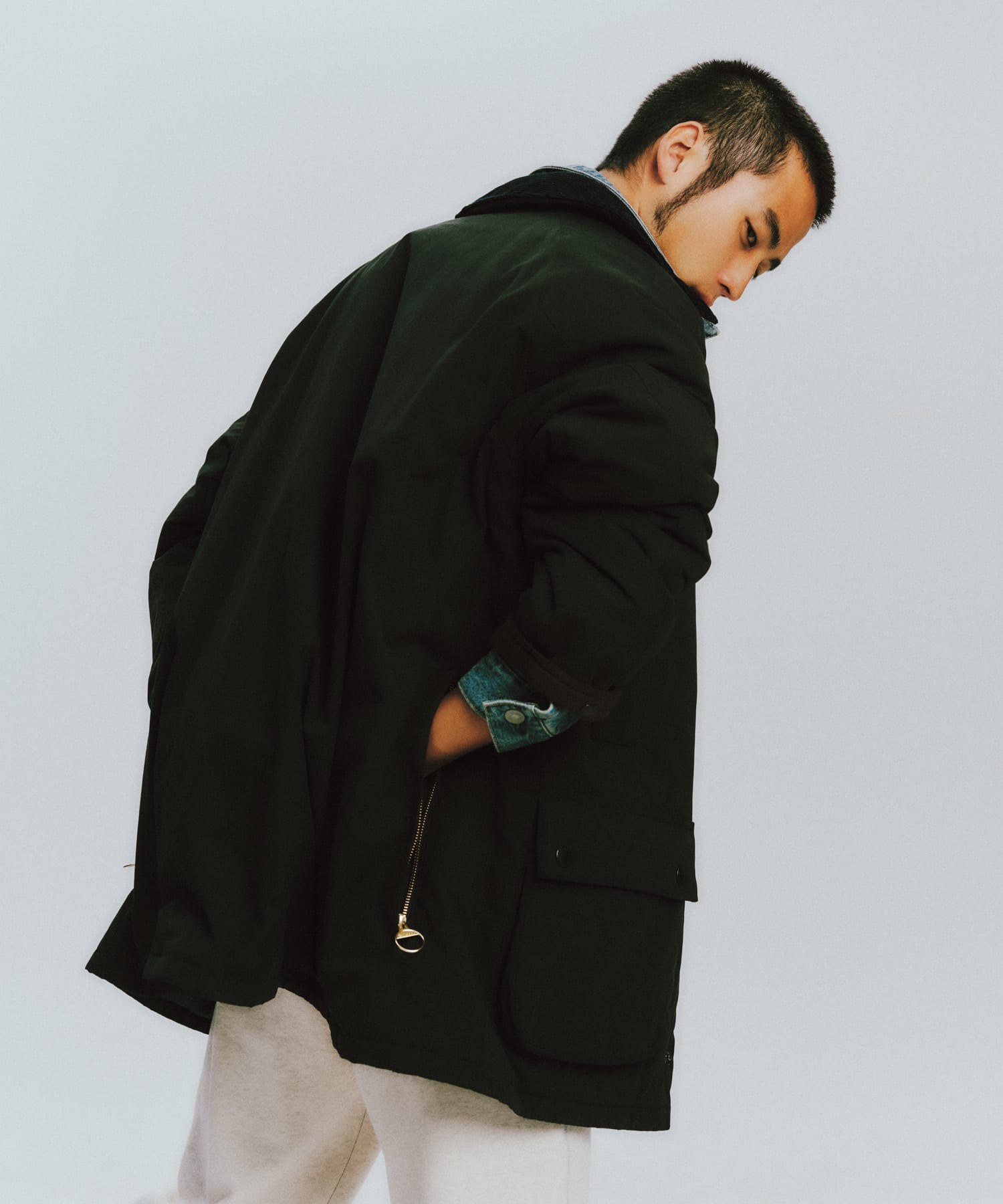 『別注』Barbour / URBAN RESEARCH　PADDED OS BEAUFORT navy 36