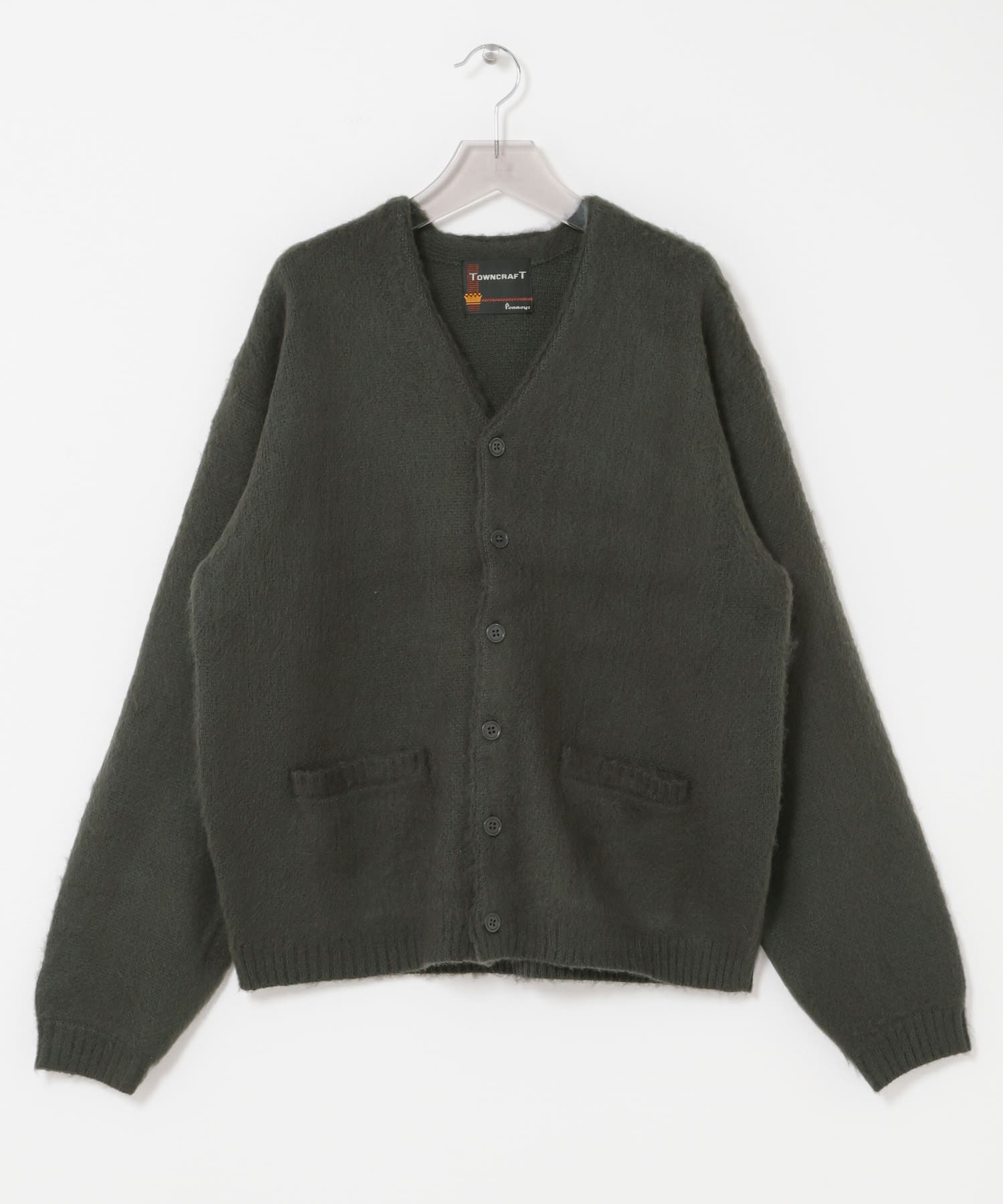 TOWNCRAFT　SOLID SHAGGY CARDIGAN CHARCOAL M