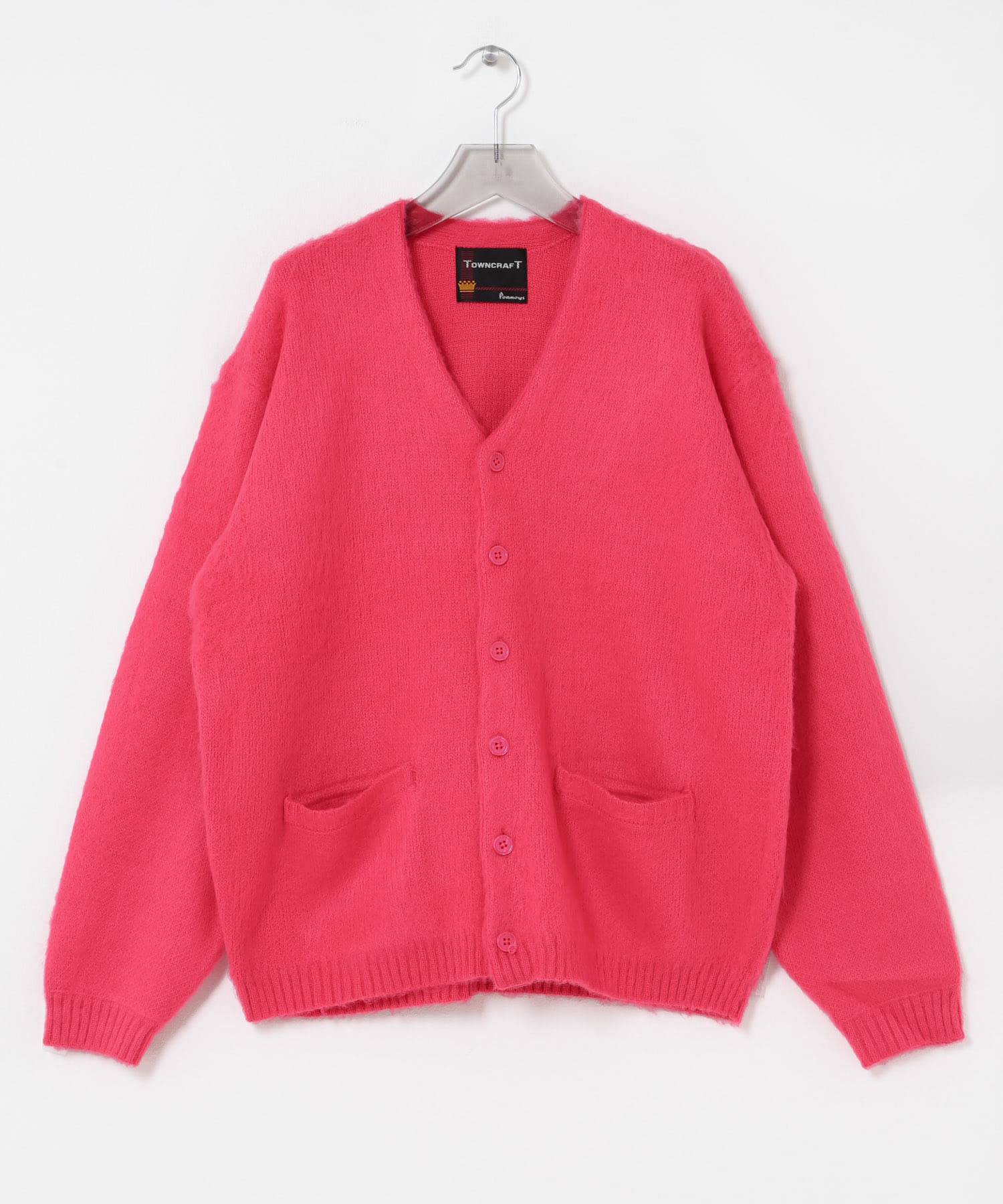 TOWNCRAFT　SOLID SHAGGY CARDIGAN PINK M