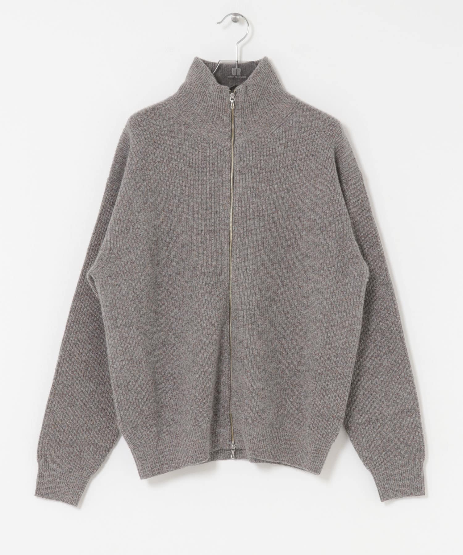 ULTERIOR　WOOL COTTON RIB DRIVERS KNIT GREY MIX M