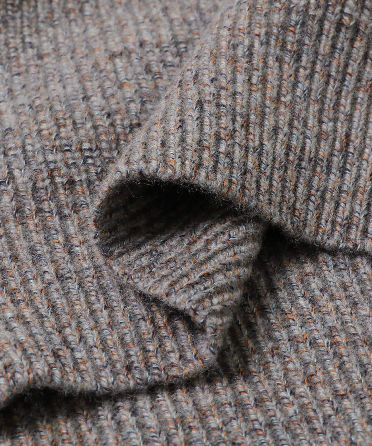 ULTERIOR　WOOL COTTON RIB DRIVERS KNIT GREY MIX M