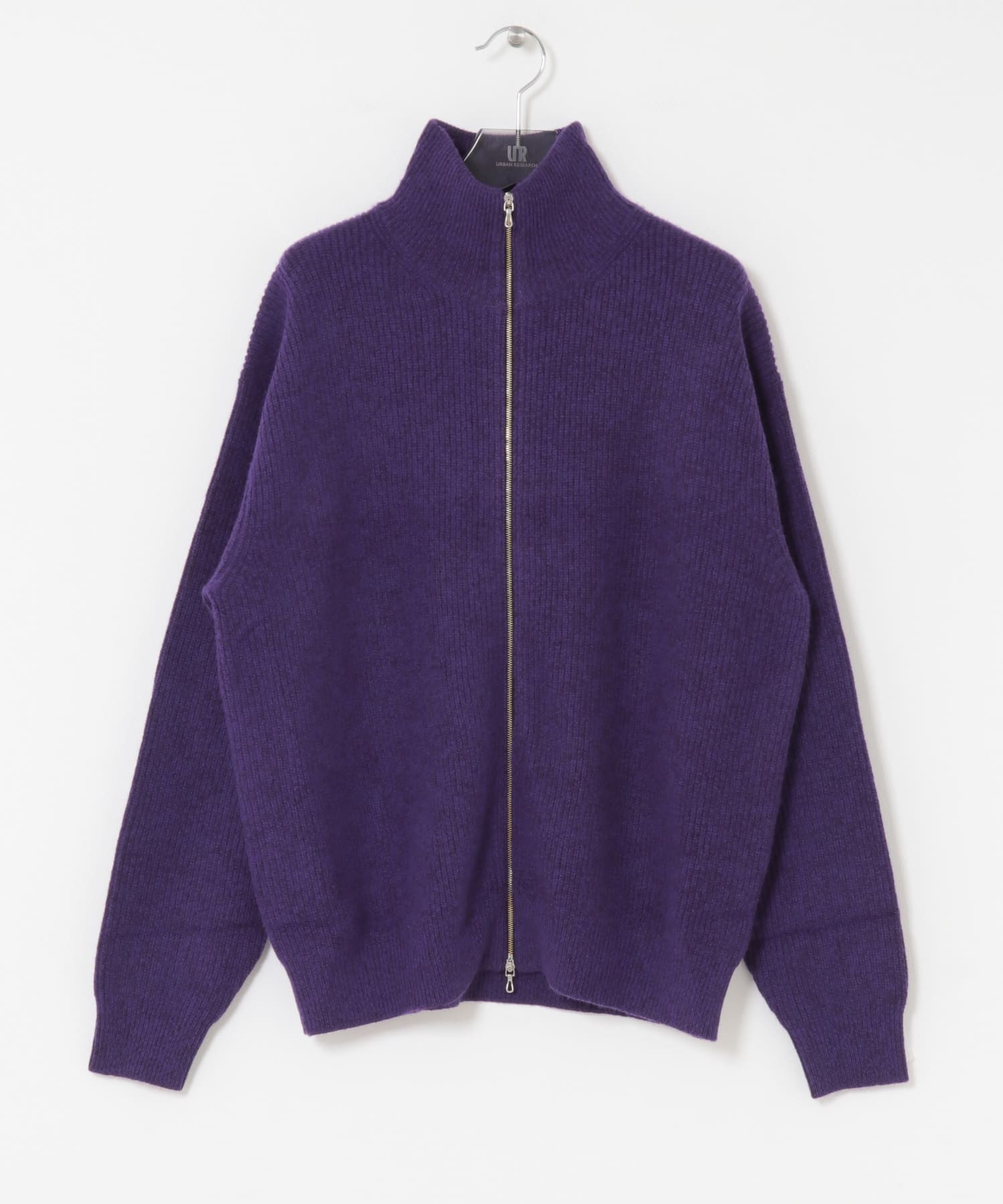 ULTERIOR　WOOL COTTON RIB DRIVERS KNIT PURPLE MIX M