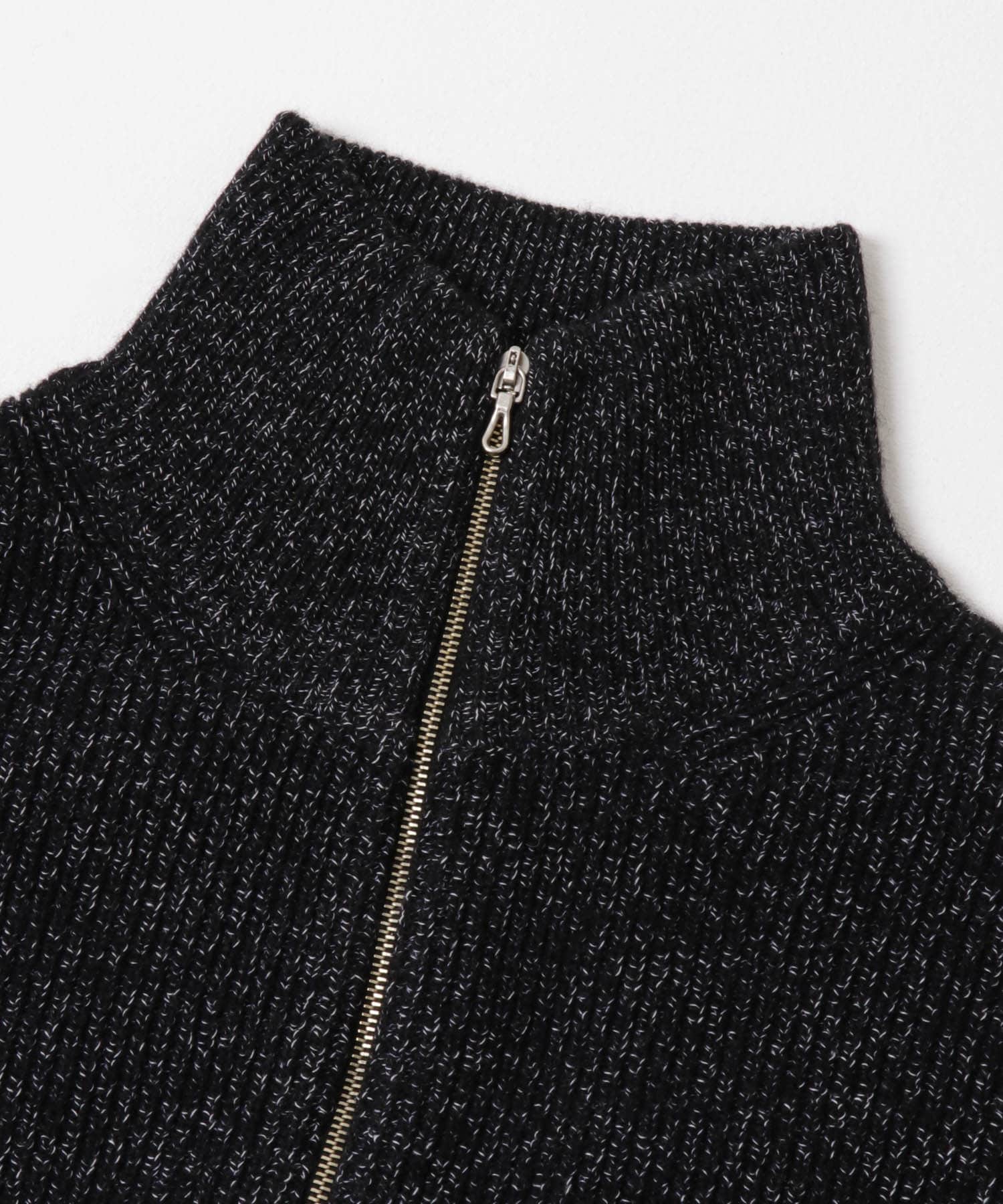ULTERIOR　WOOL COTTON RIB DRIVERS KNIT BLACK MIX M