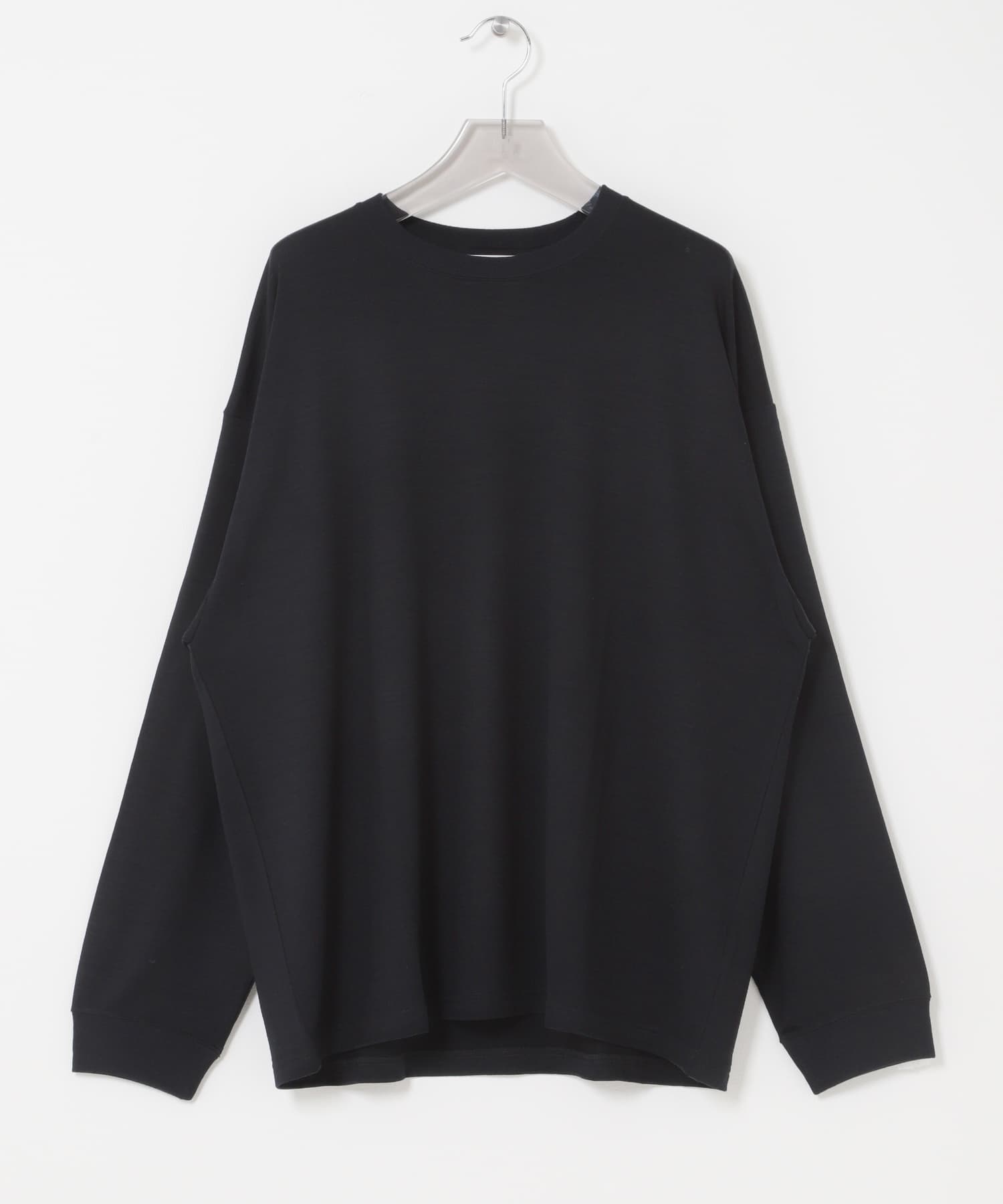 new basic　WASHABLE MERINO WOOL LONG-SLEEVE NAVY M