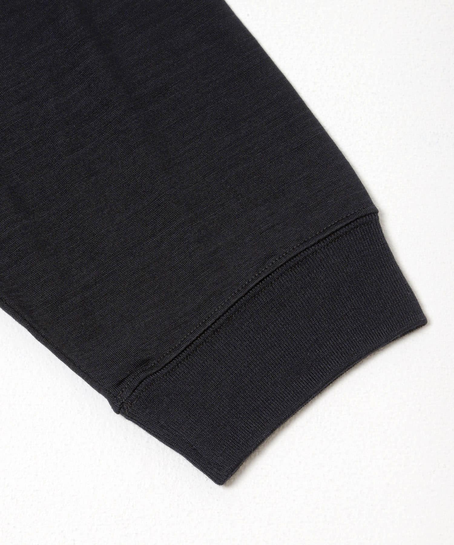 『洗濯可』new basic　WASHABLE MERINO WOOL LONG-SLEEVE NAVY M