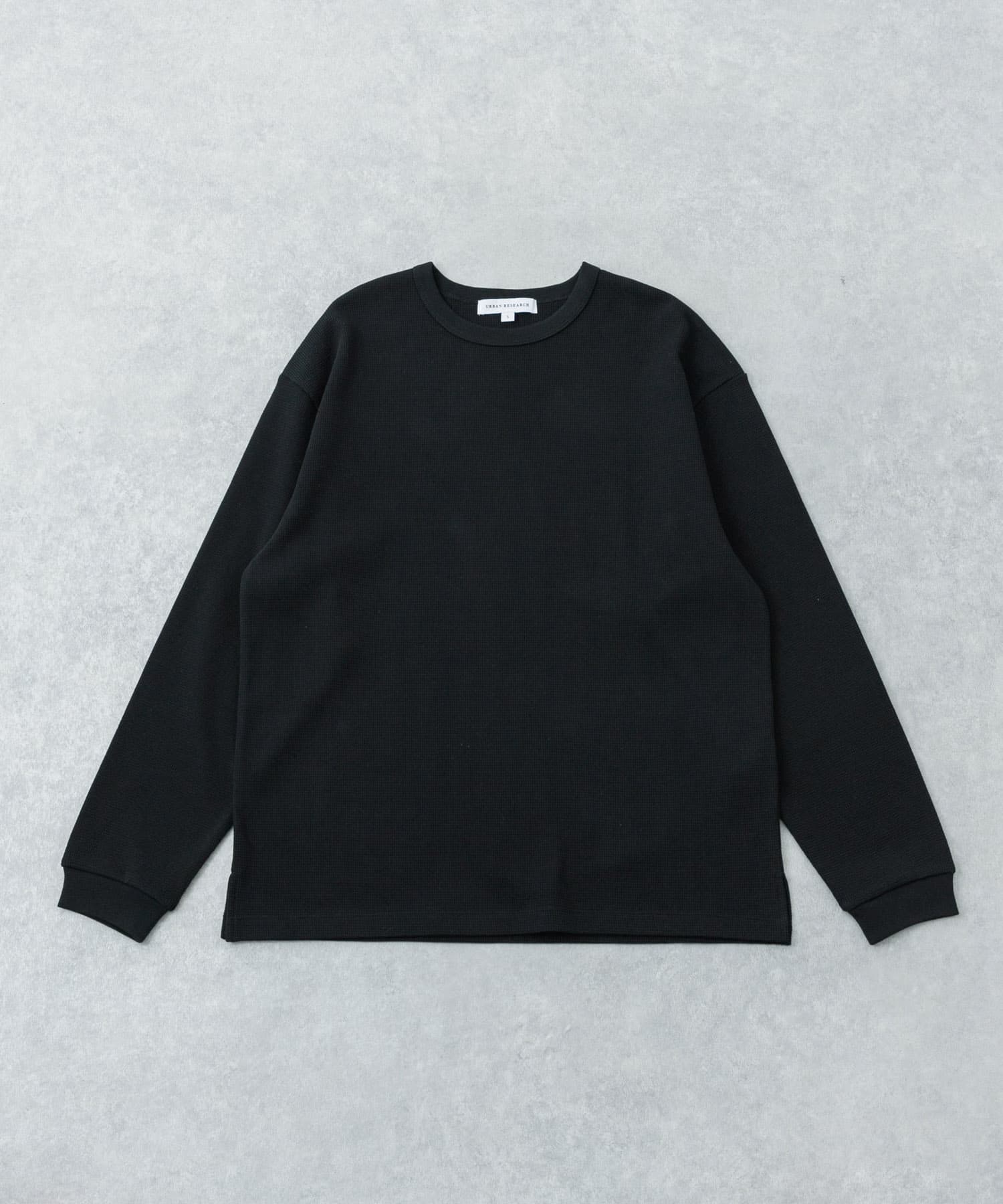 『UR TECH』度詰めワッフルロングスリーブ BLACK S