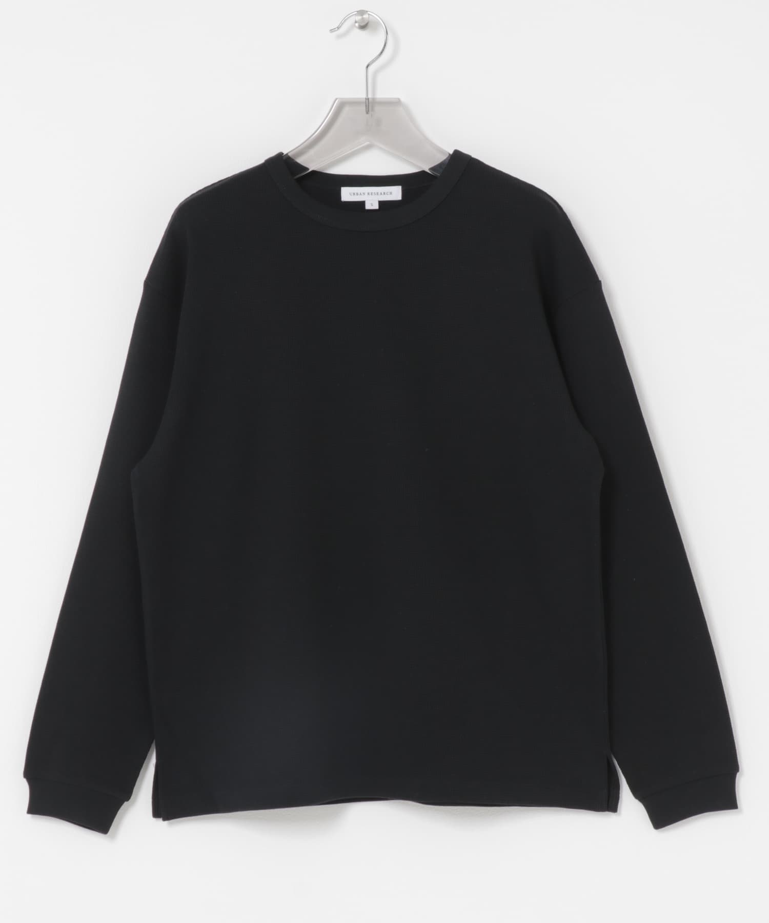 『UR TECH』度詰めワッフルロングスリーブ BLACK S