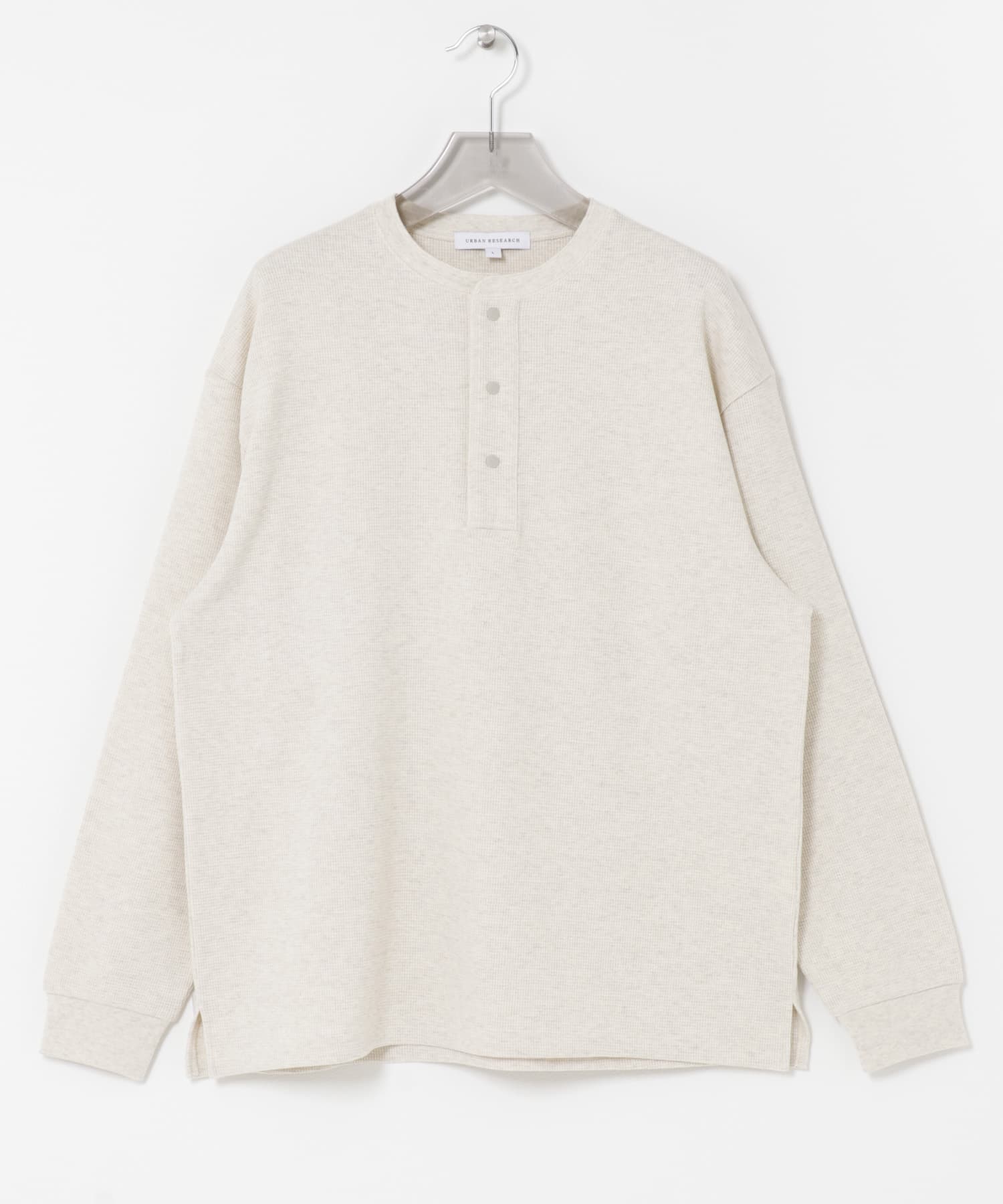 『UR TECH』度詰めワッフルヘンリーロングスリーブ OATMEAL M
