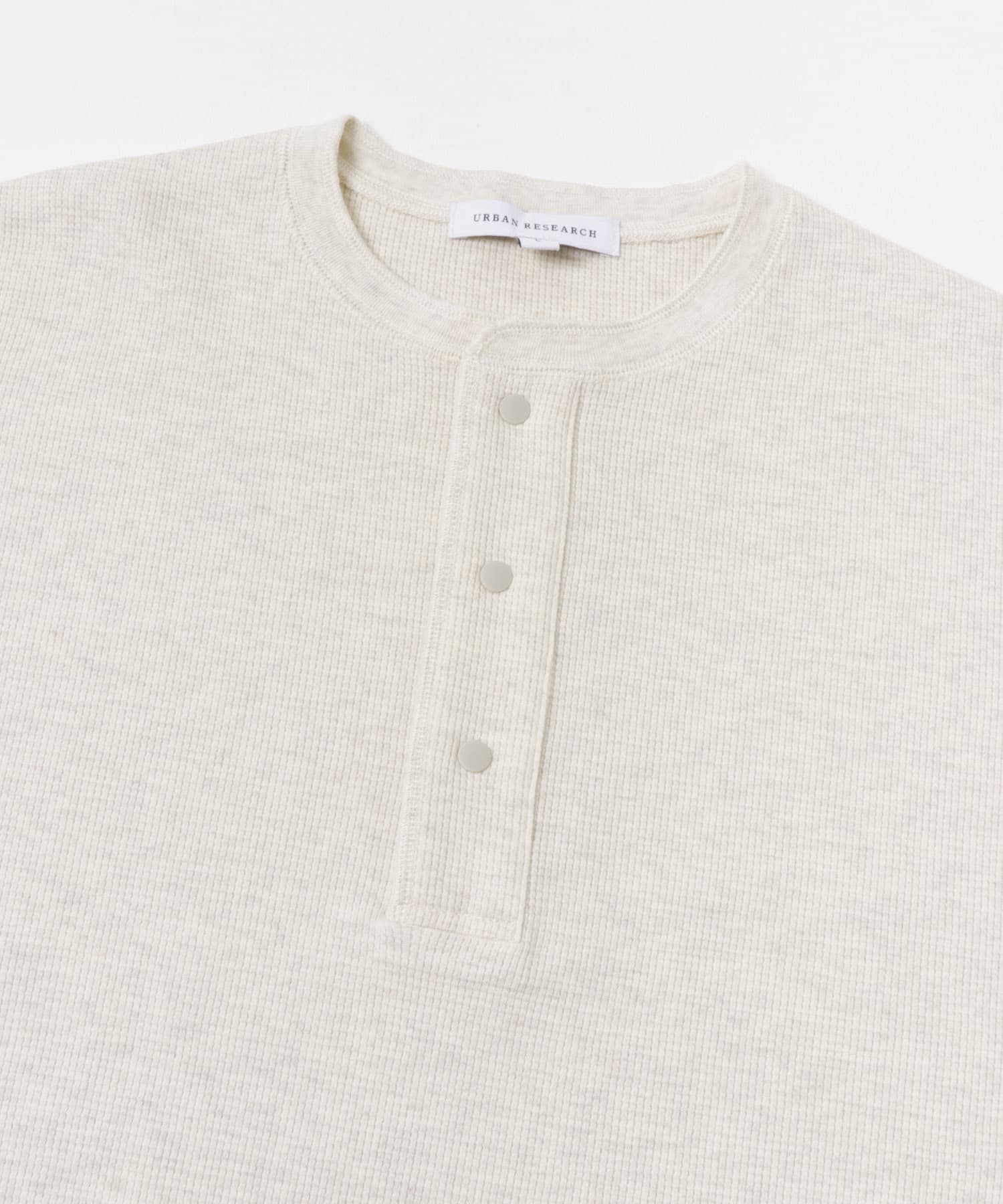 『UR TECH』度詰めワッフルヘンリーロングスリーブ OATMEAL M