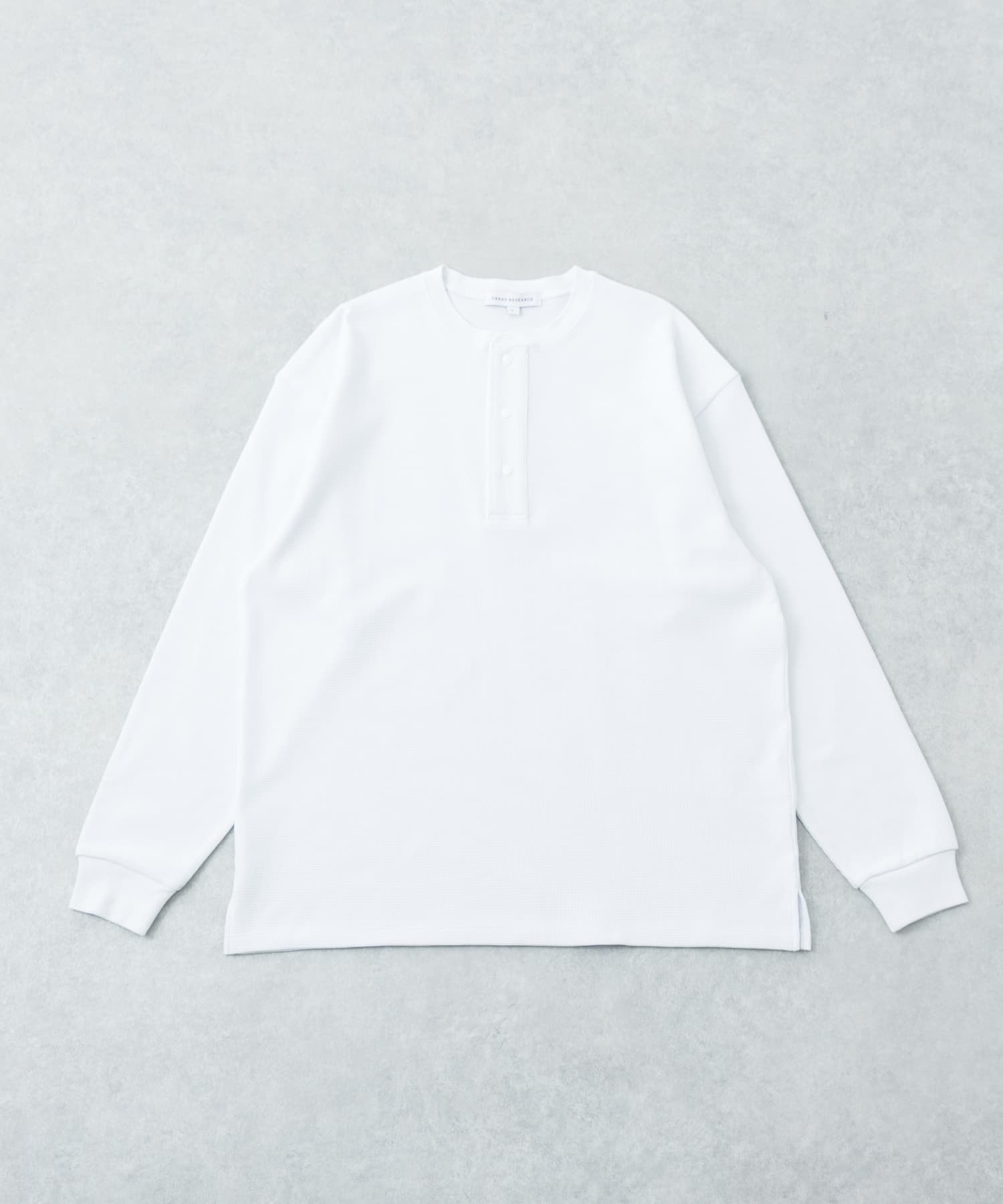 『UR TECH』度詰めワッフルヘンリーロングスリーブ WHITE M