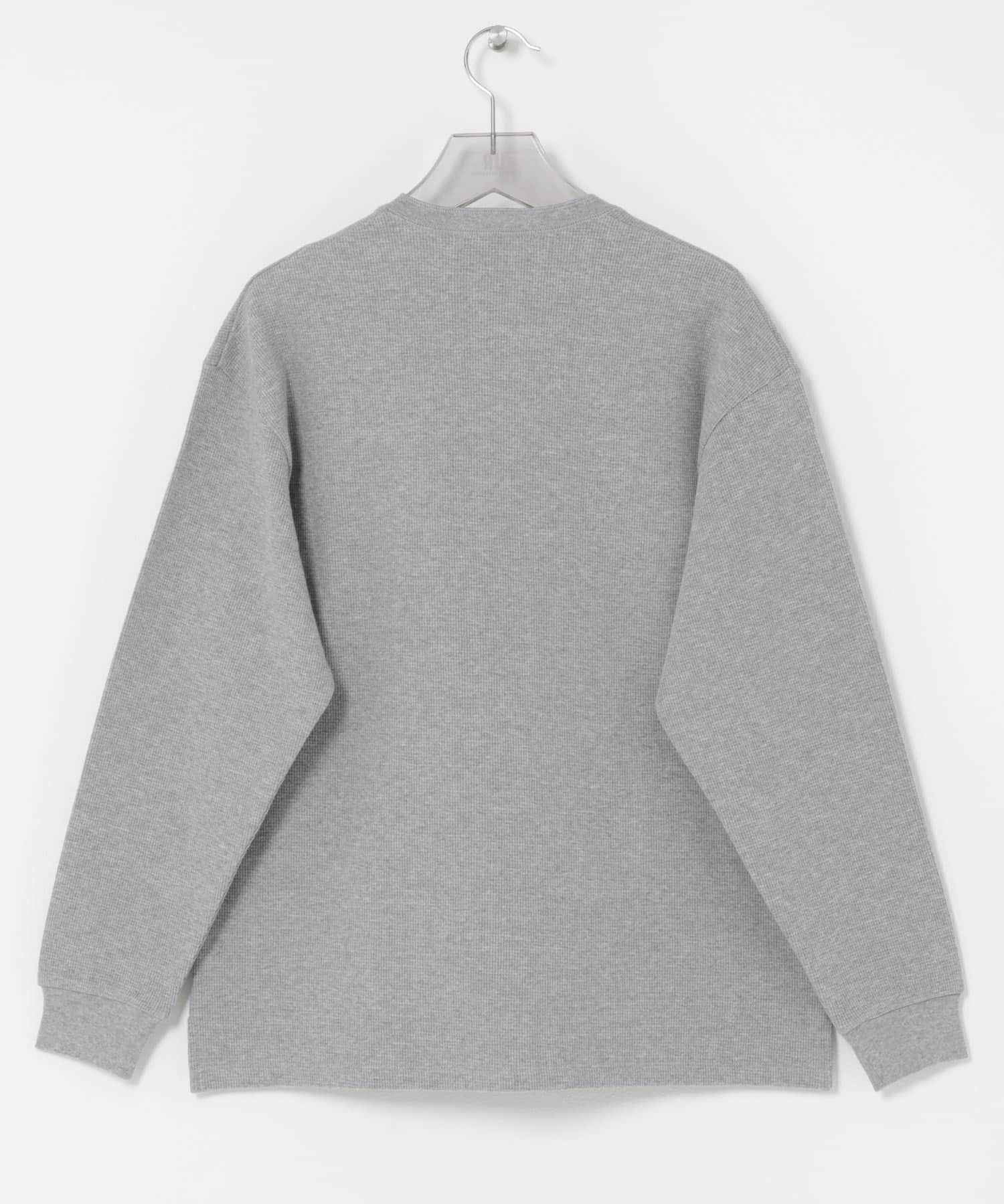 『UR TECH』度詰めワッフルヘンリーロングスリーブ GRAY H M