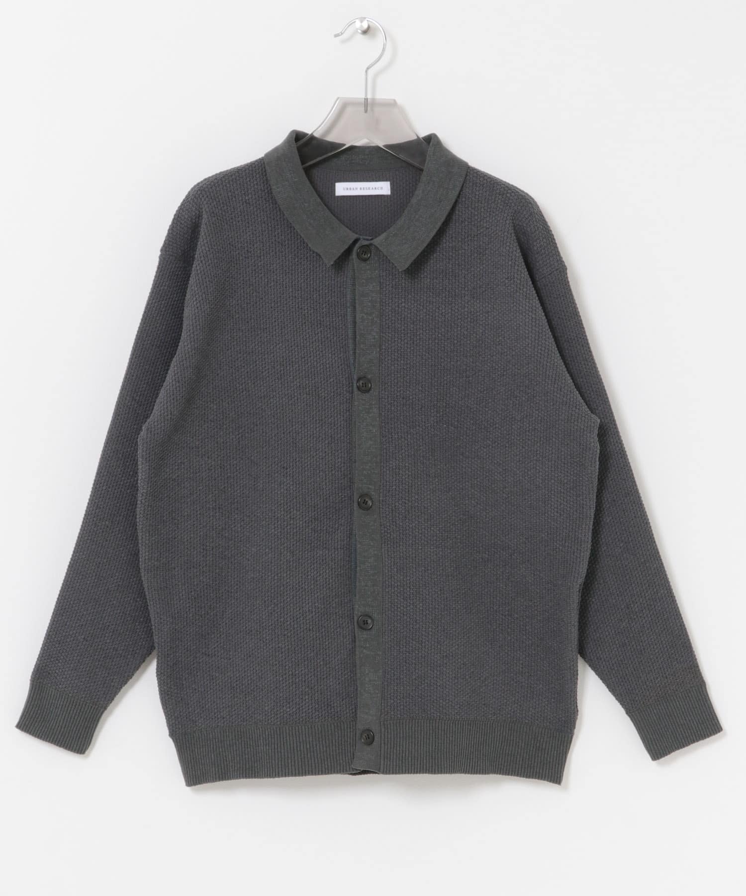 モールリュクスポロカーディガン CHARCOAL M