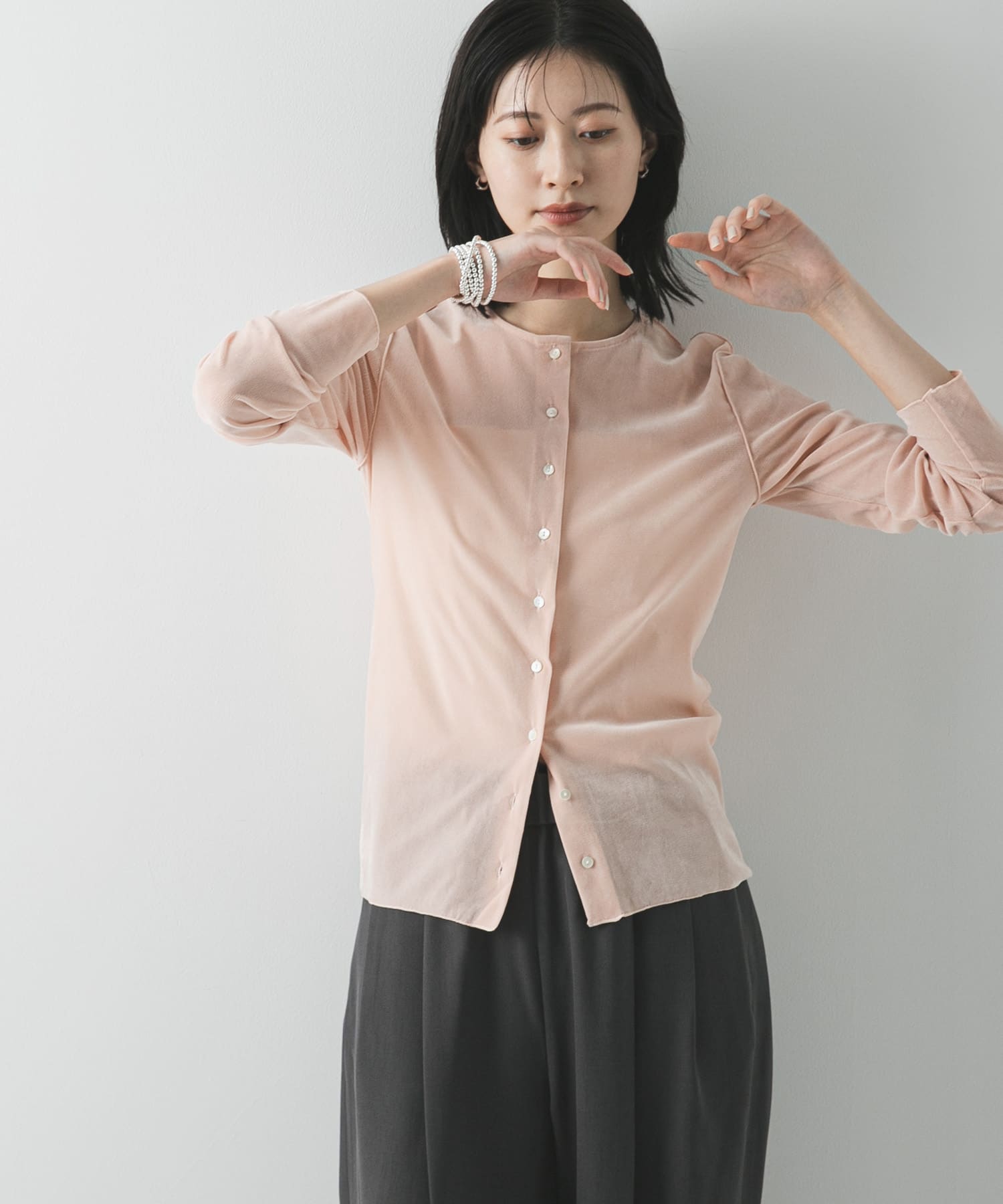 シアーフロッキーコンパクトカーディガン