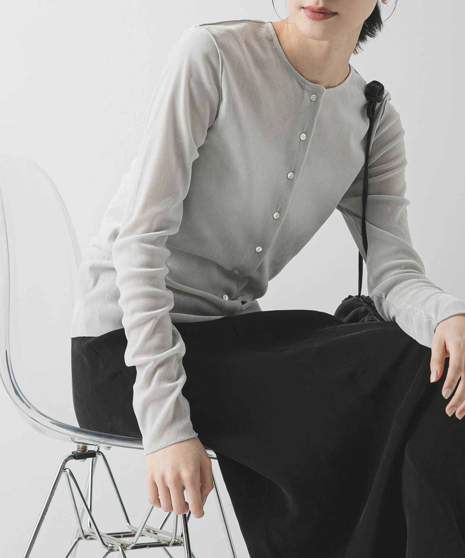 シアーフロッキーコンパクトカーディガン