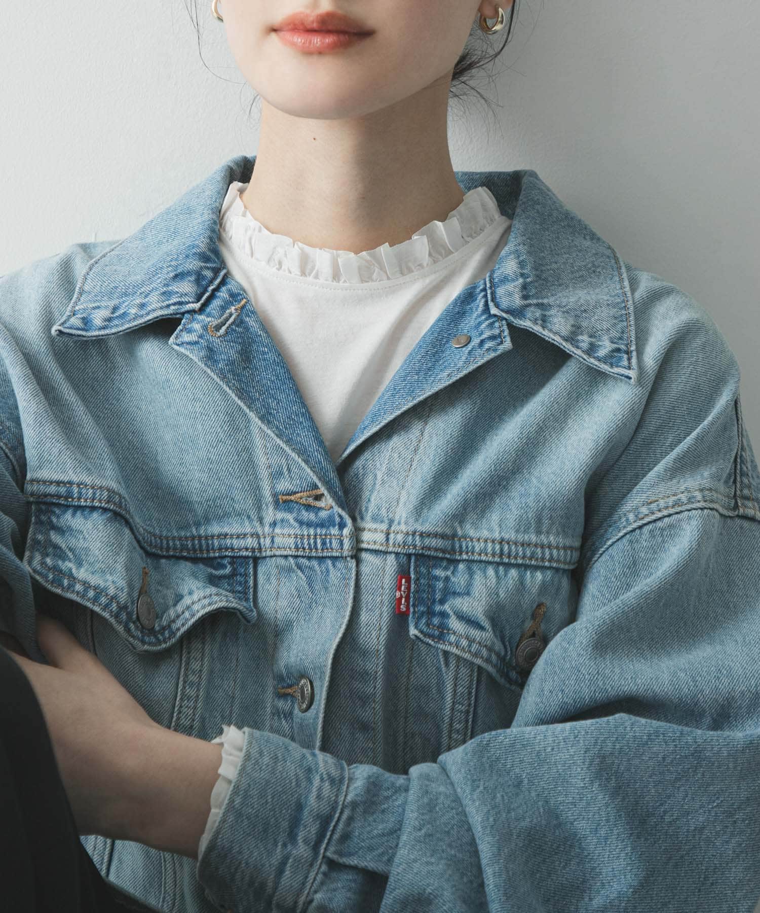 フリルデザインシアーカットソー