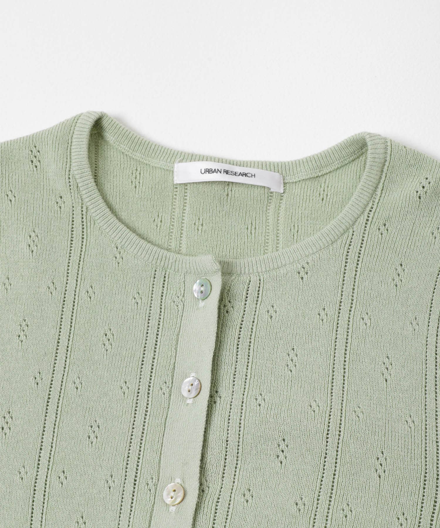 【ミント】パターンメッシュヘンリーネックニット パターンメッシュヘンリーネックニット(Free MINT): トップス｜URBAN