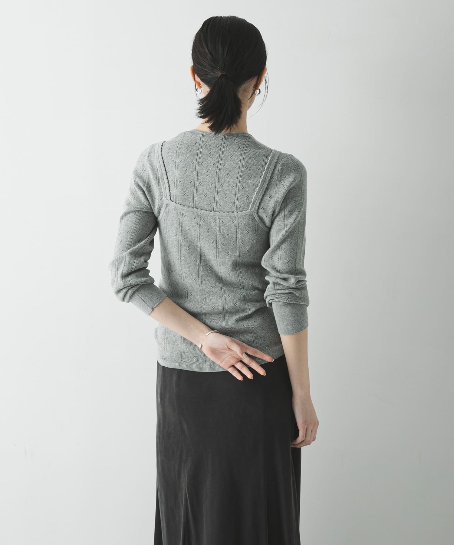 パターンメッシュヘンリーネックニット(Free MINT): トップス｜URBAN