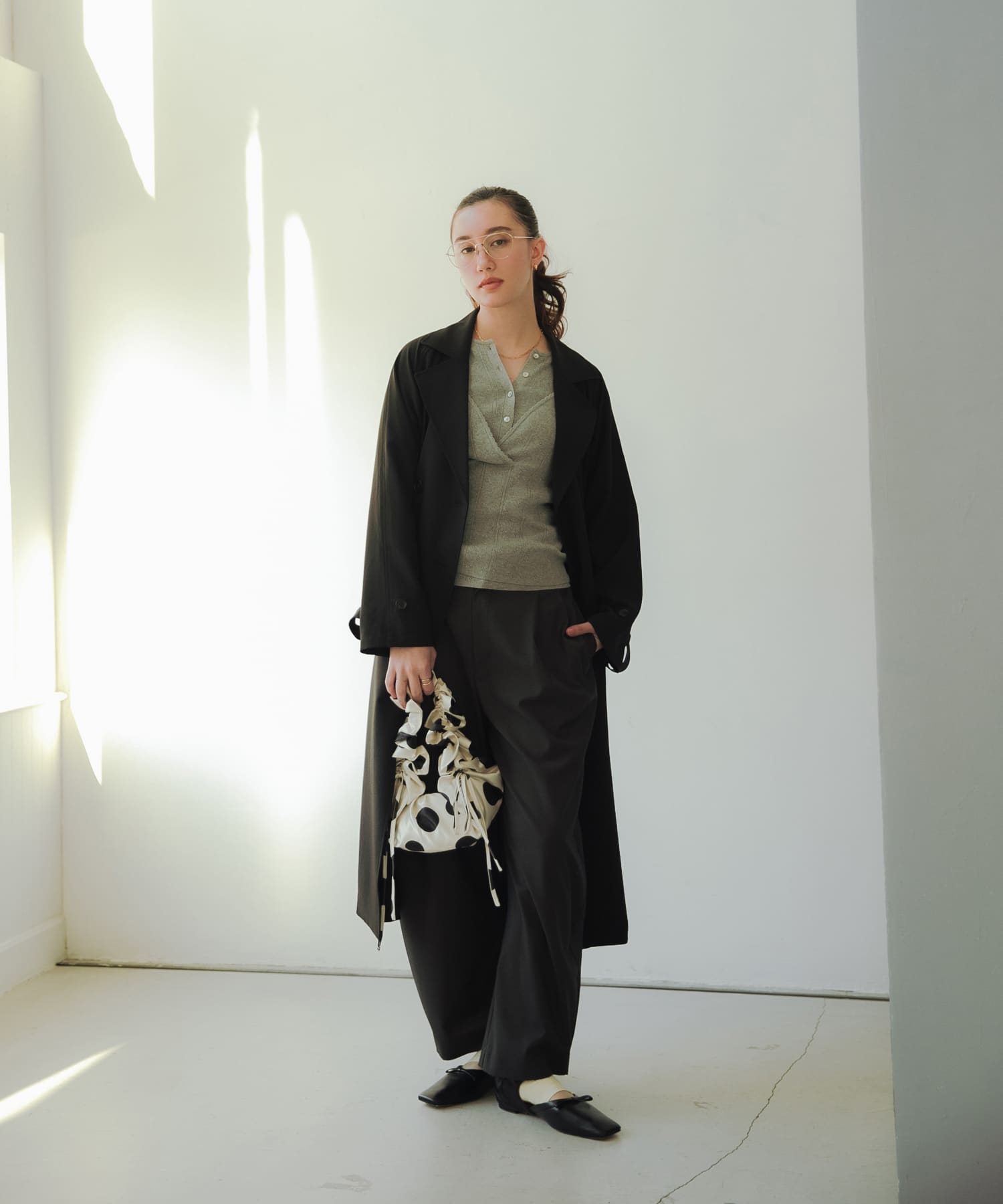 パターンメッシュニットキャミソール GRAY Free