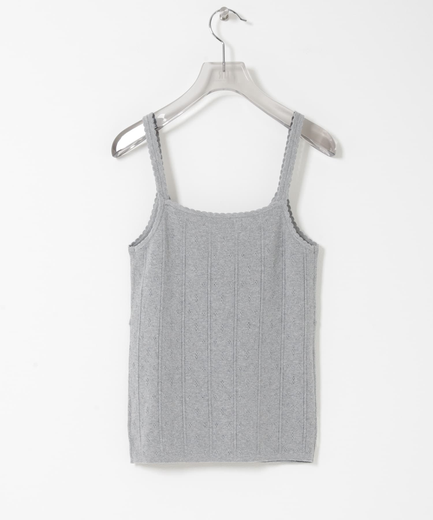 パターンメッシュニットキャミソール GRAY Free
