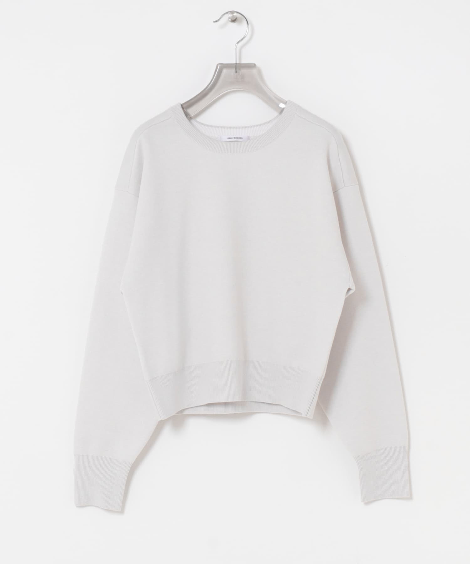 ダブルフェイスクルーネックニット ICE GRAY Free