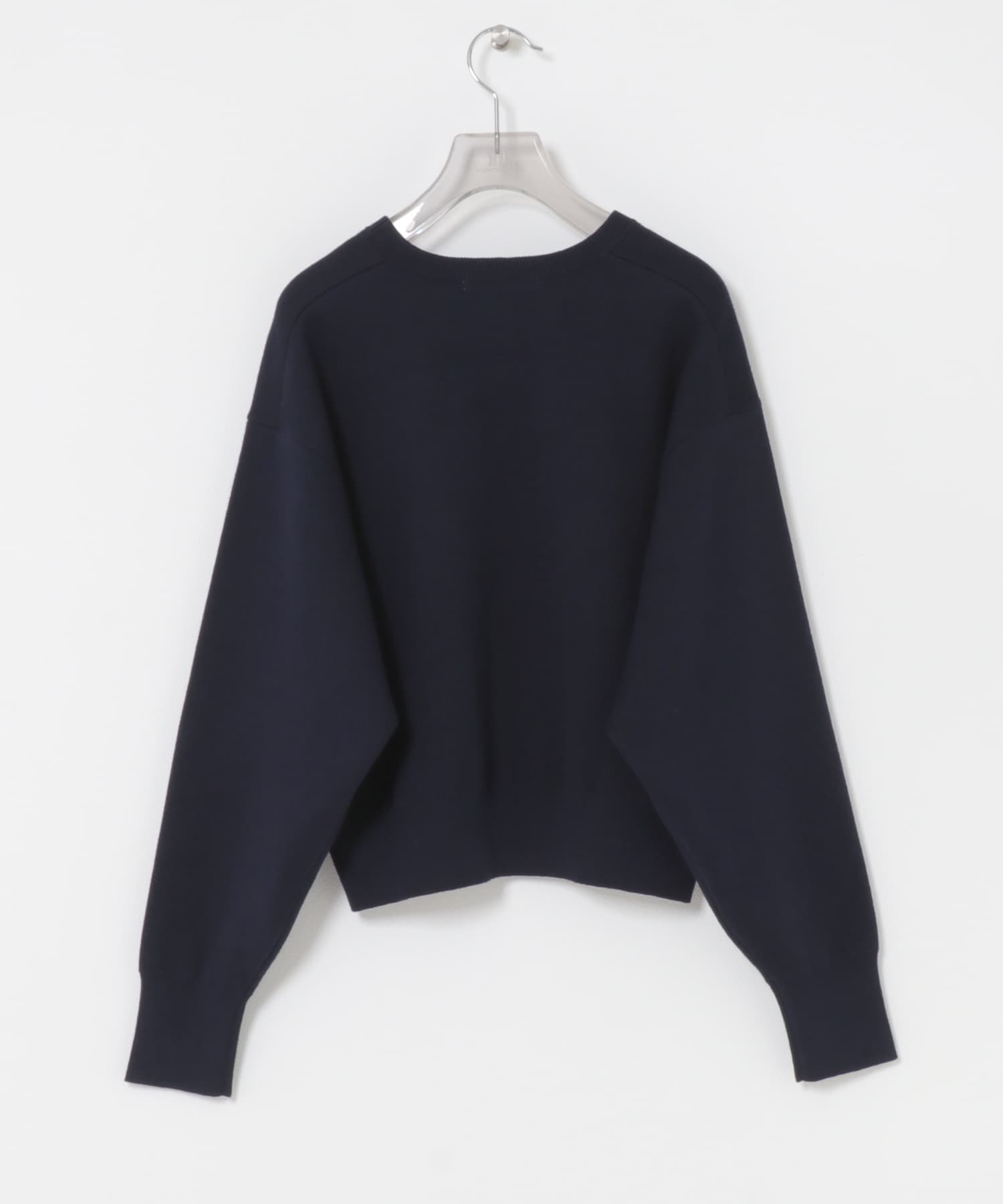 ダブルフェイスクルーネックニット NAVY Free