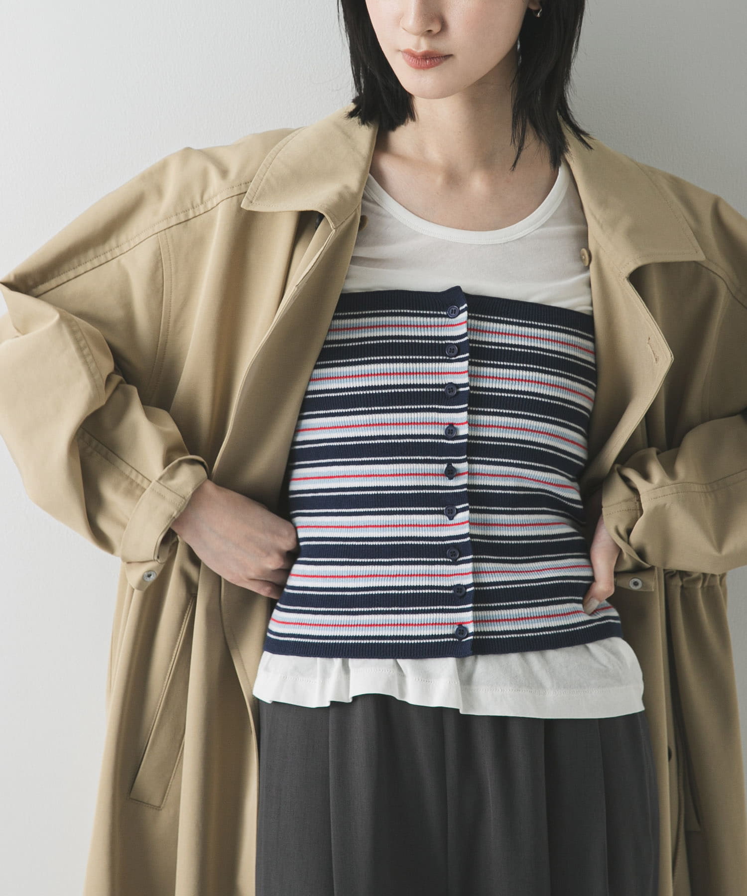 マルチボーダーニットビスチェ