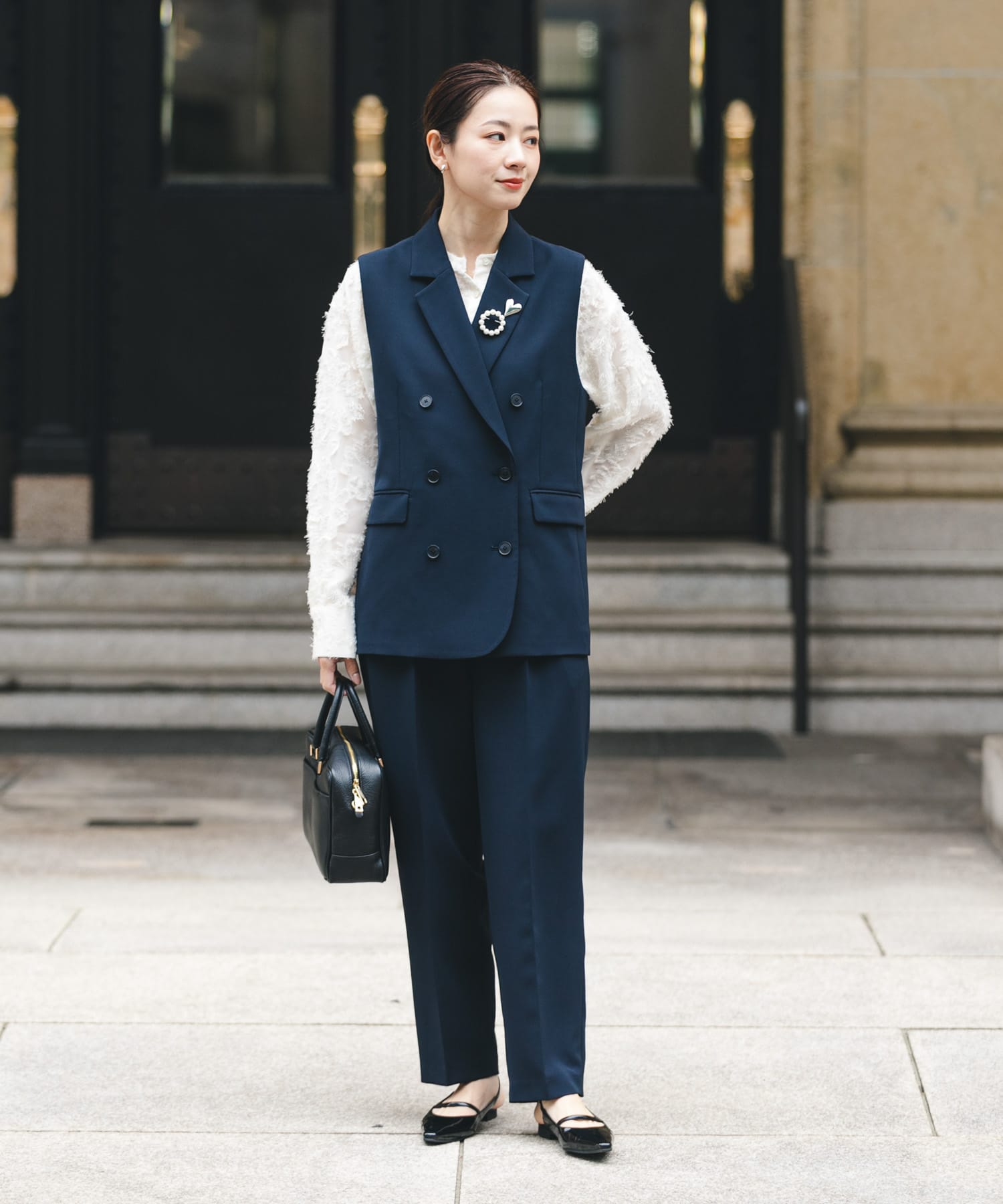 カットジャガードバンドカラーシャツ(Free OFF WHITE): トップス