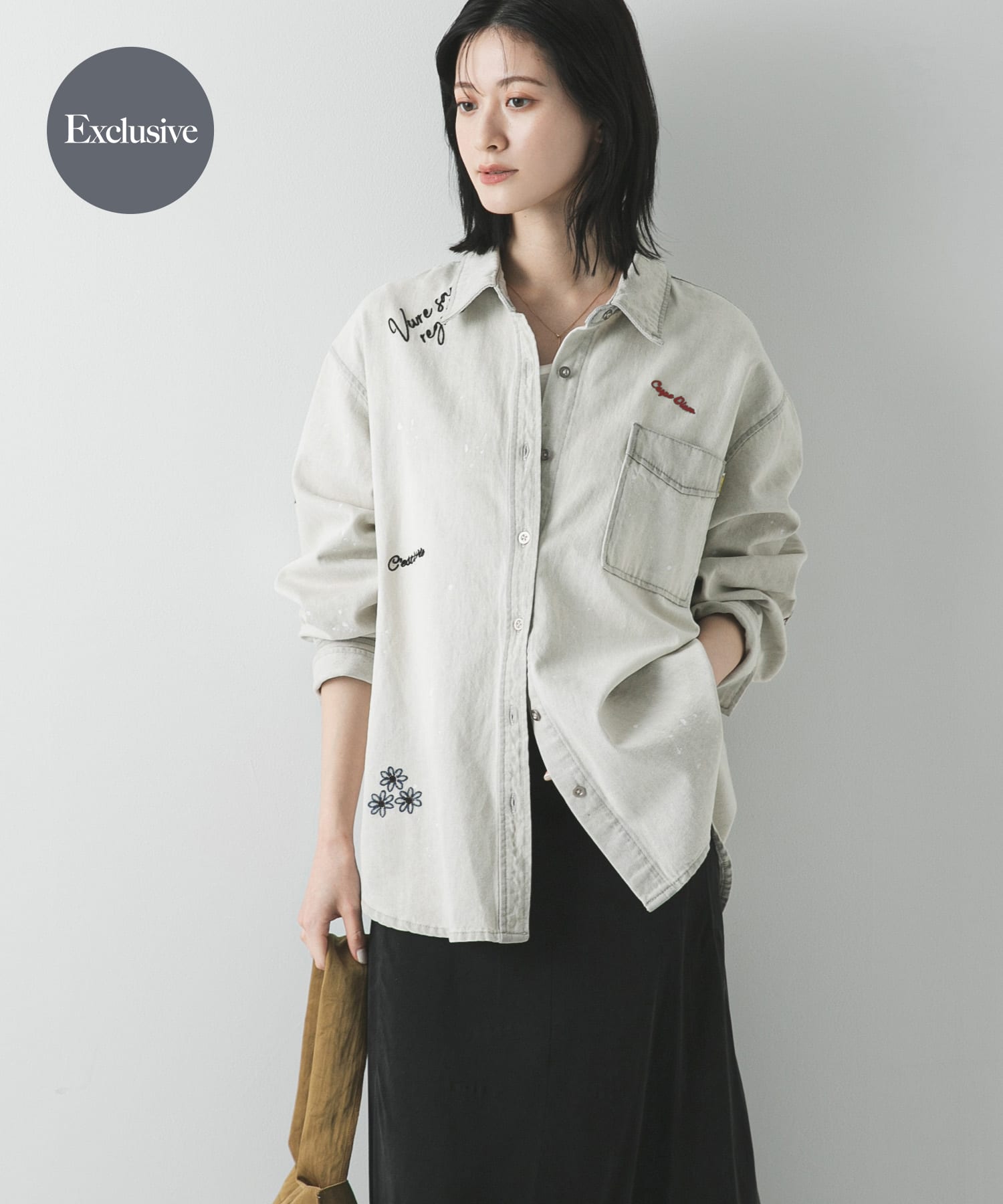『別注』PICCADILLY×URBAN RESEARCH　刺繍デニムシャツ