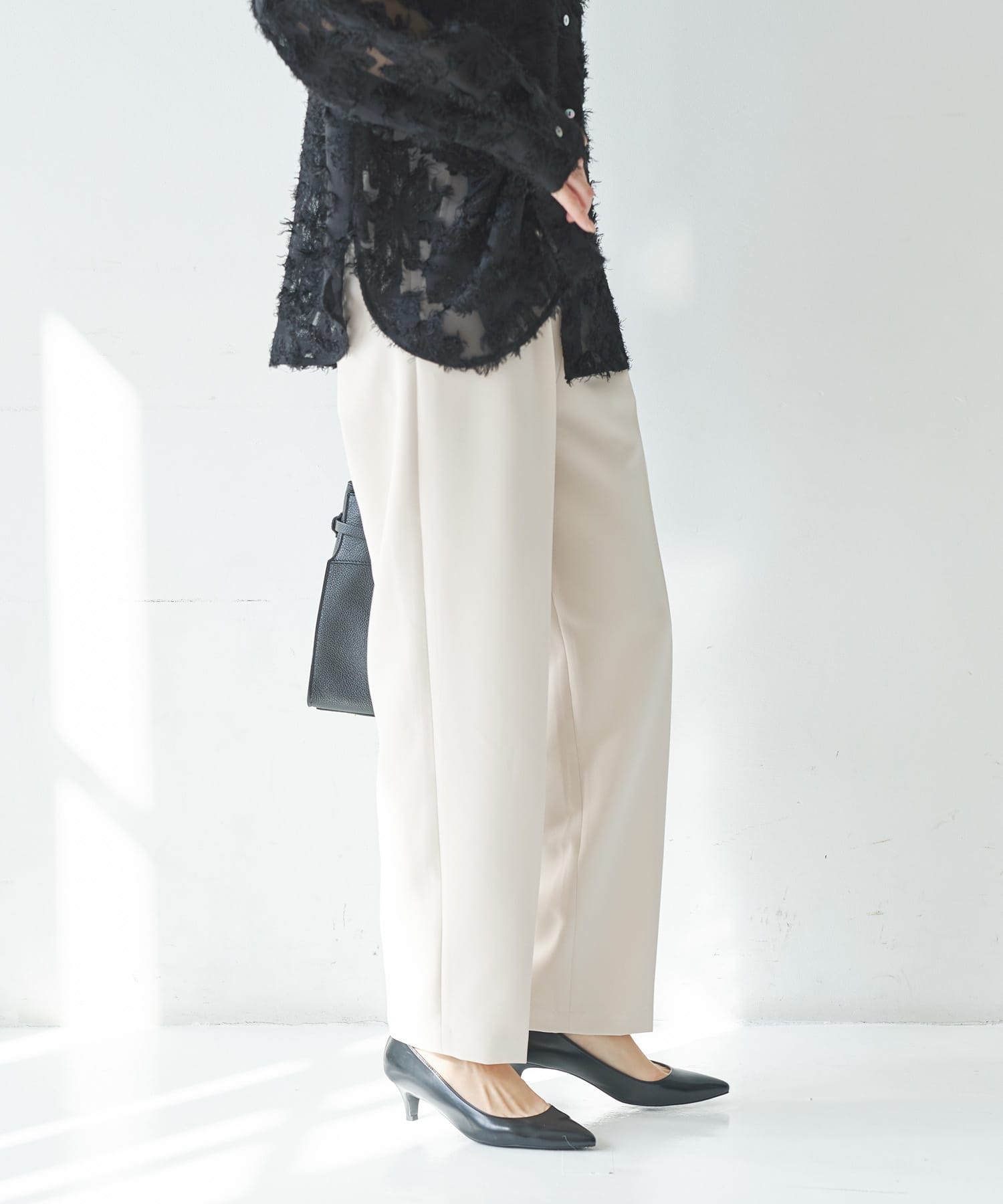 3サイズ展開』タックテーパードパンツ(36 NAVY): ボトム｜URBAN