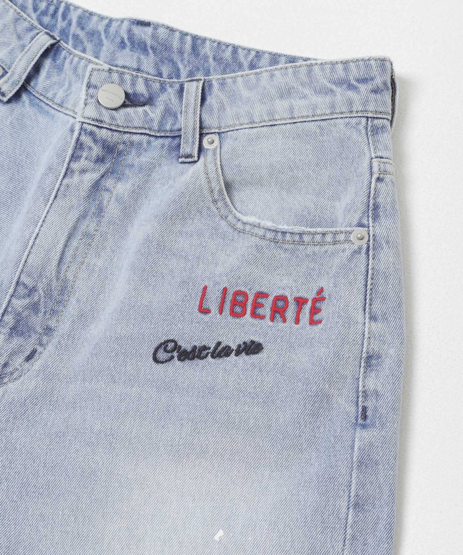 『別注』PICCADILLY×URBAN RESEARCH　刺繍デニムパンツ LT INDIGO 36