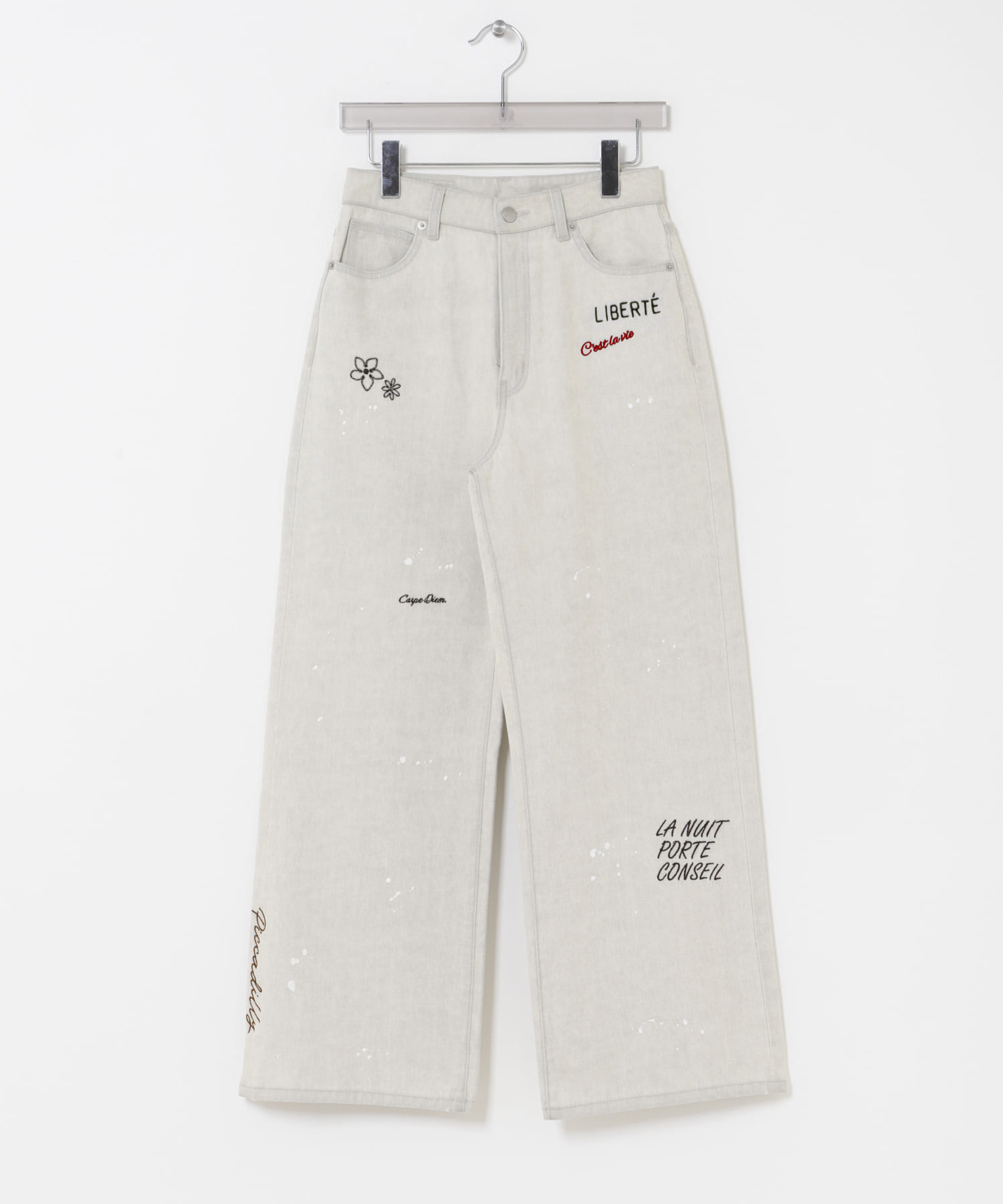 『別注』PICCADILLY×URBAN RESEARCH　刺繍デニムパンツ LT GRAY 36