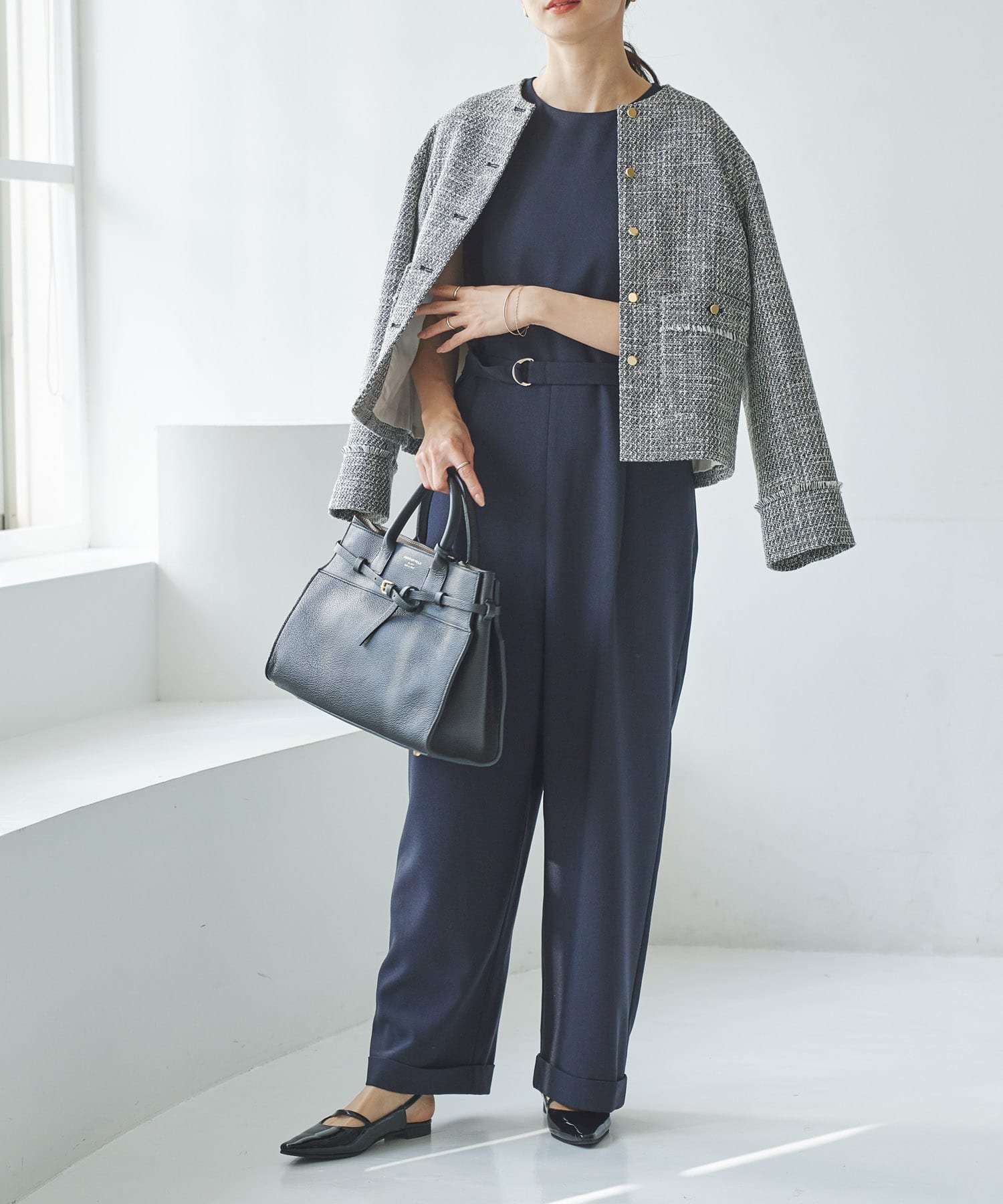 『2サイズ展開』ベルト付きオールインワン