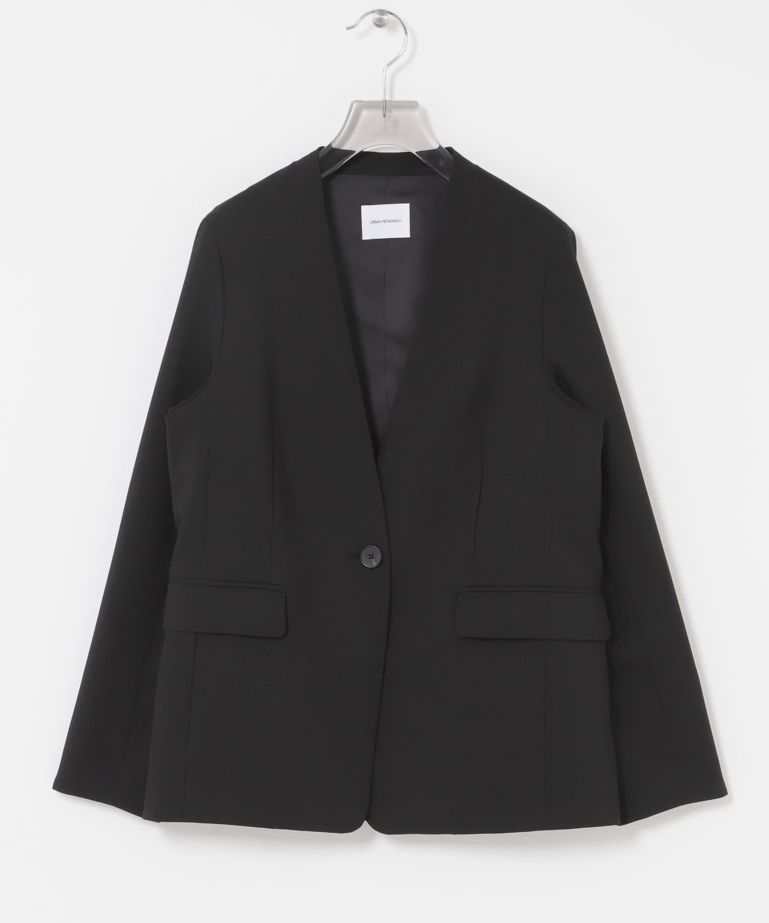 『セットアップ対応』ノーカラージャケット BLACK 36