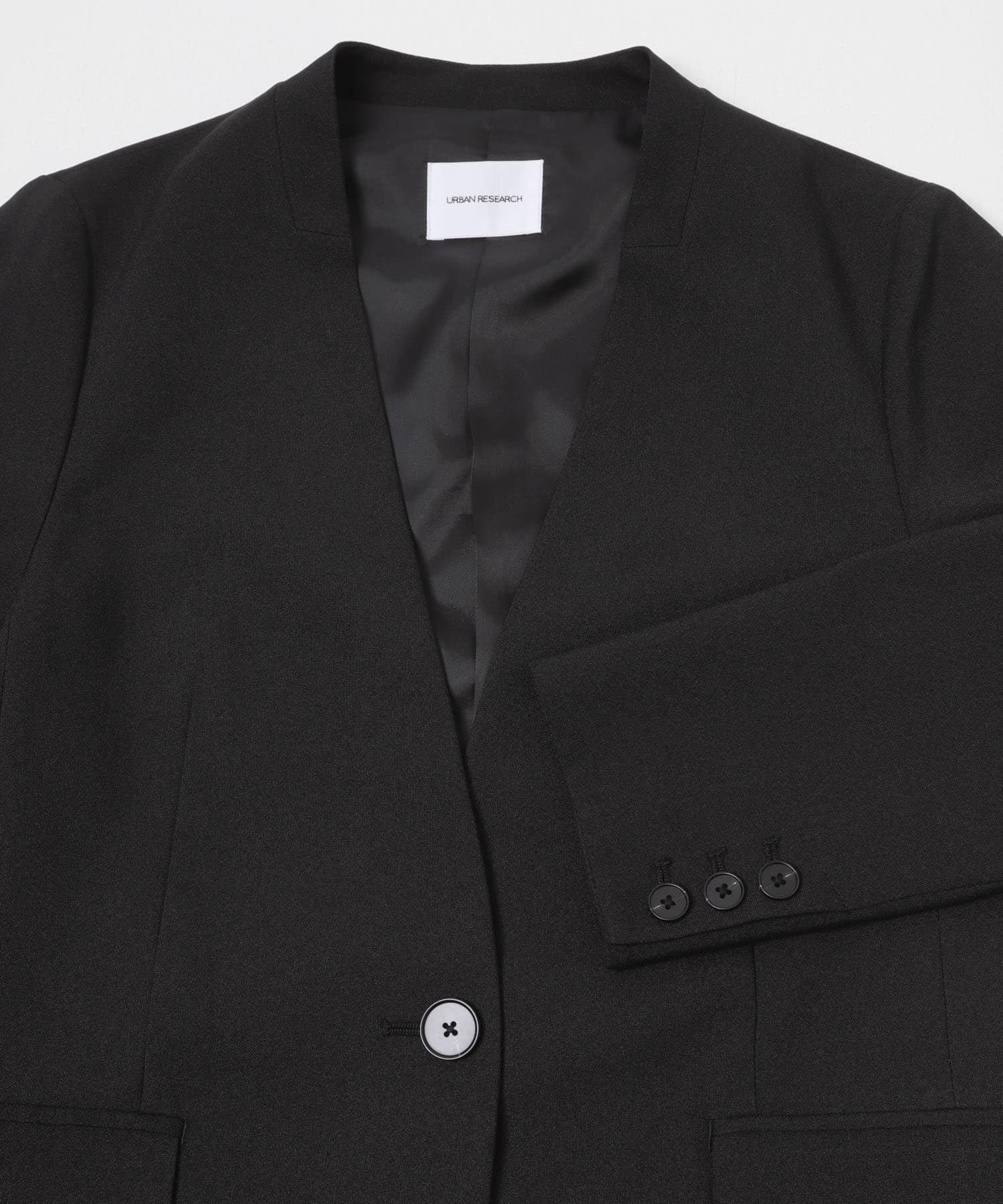 『セットアップ対応』ノーカラージャケット BLACK 36