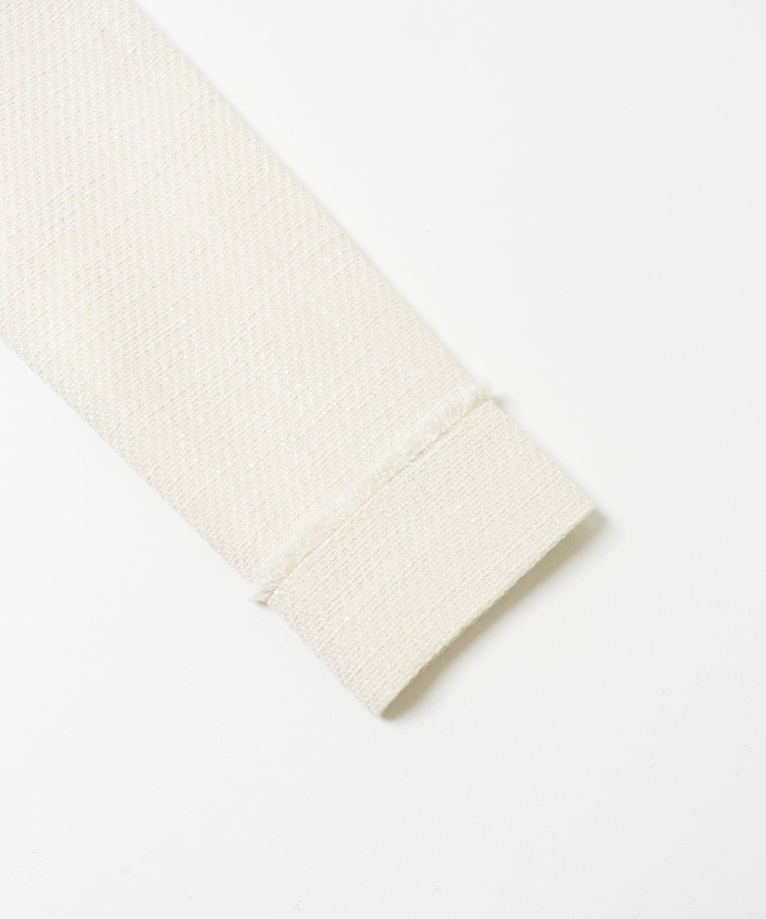 ノーカラーツイードジャケット OFF WHITE Free