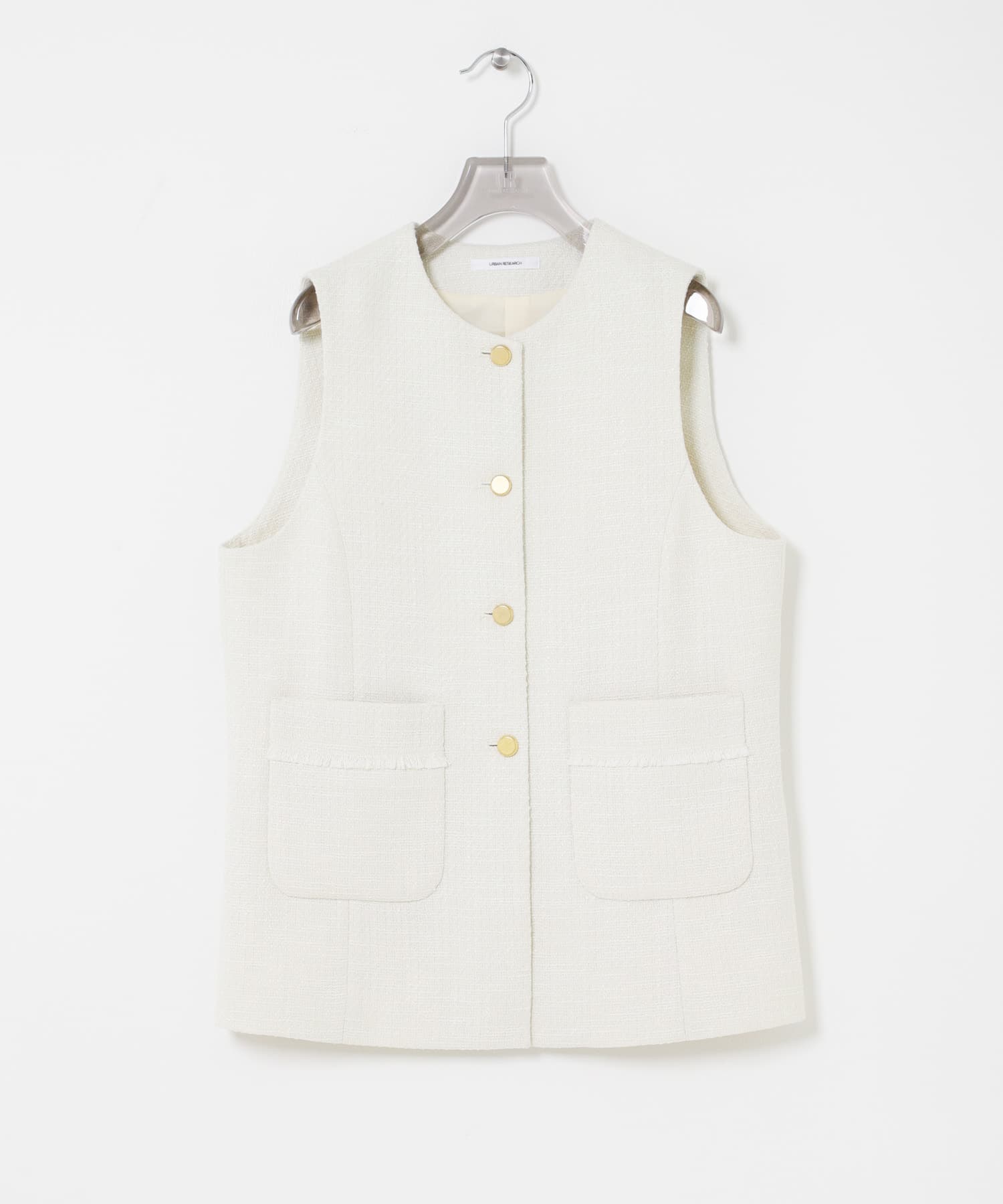 ノーカラーツイードジレ OFF WHITE Free