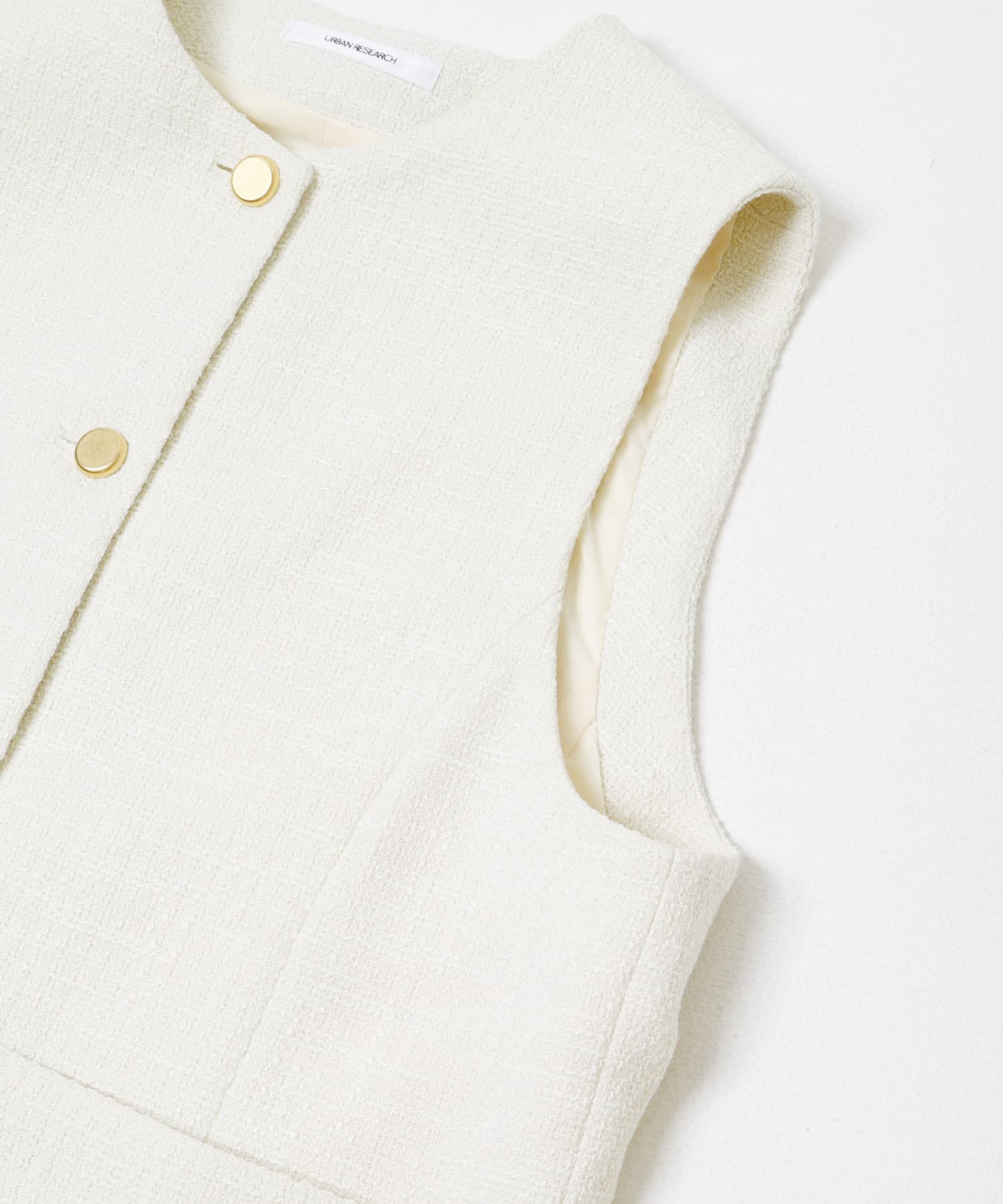 ノーカラーツイードジレ OFF WHITE Free