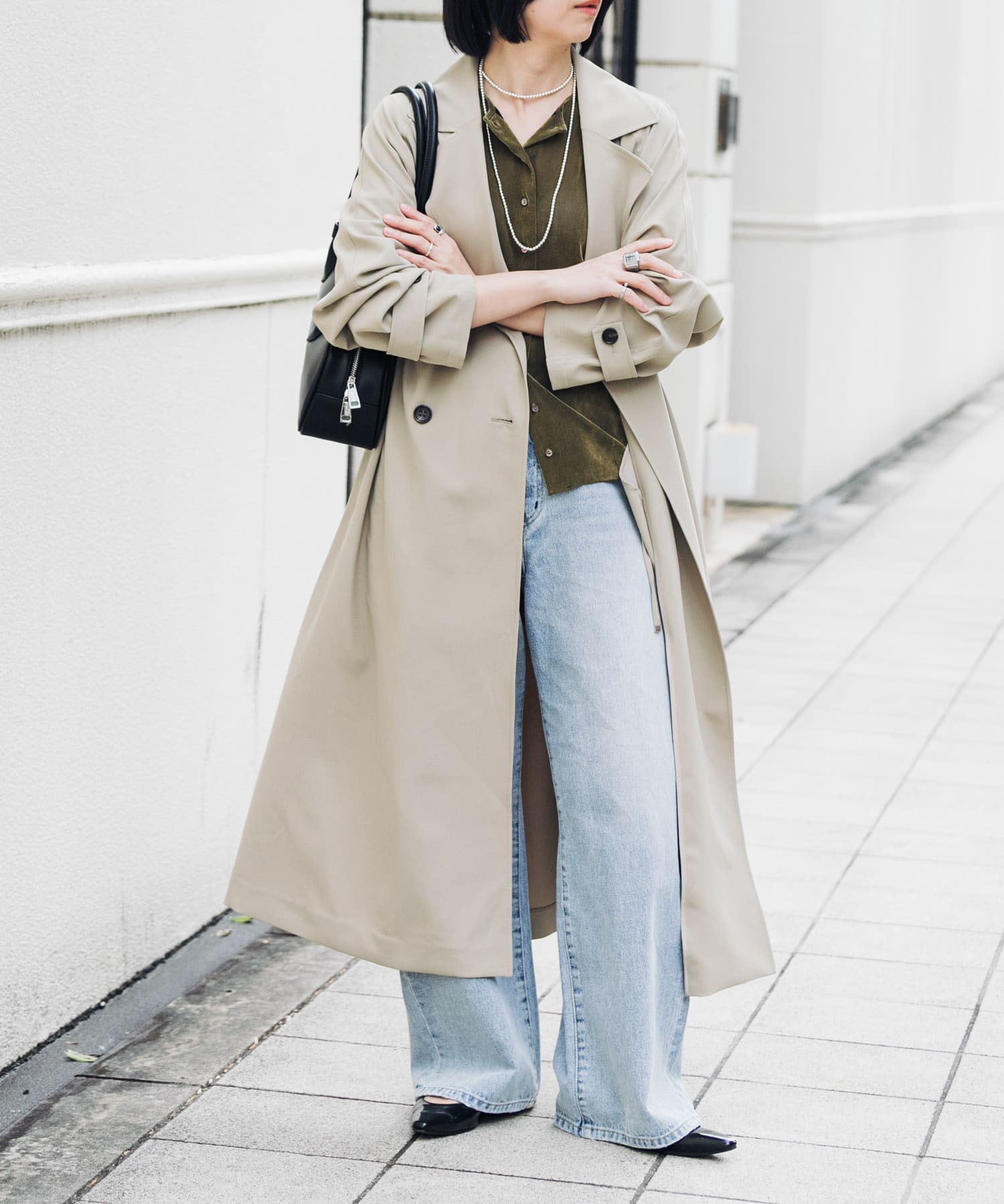 ポインテッドバックストラップシューズ BLACK 36