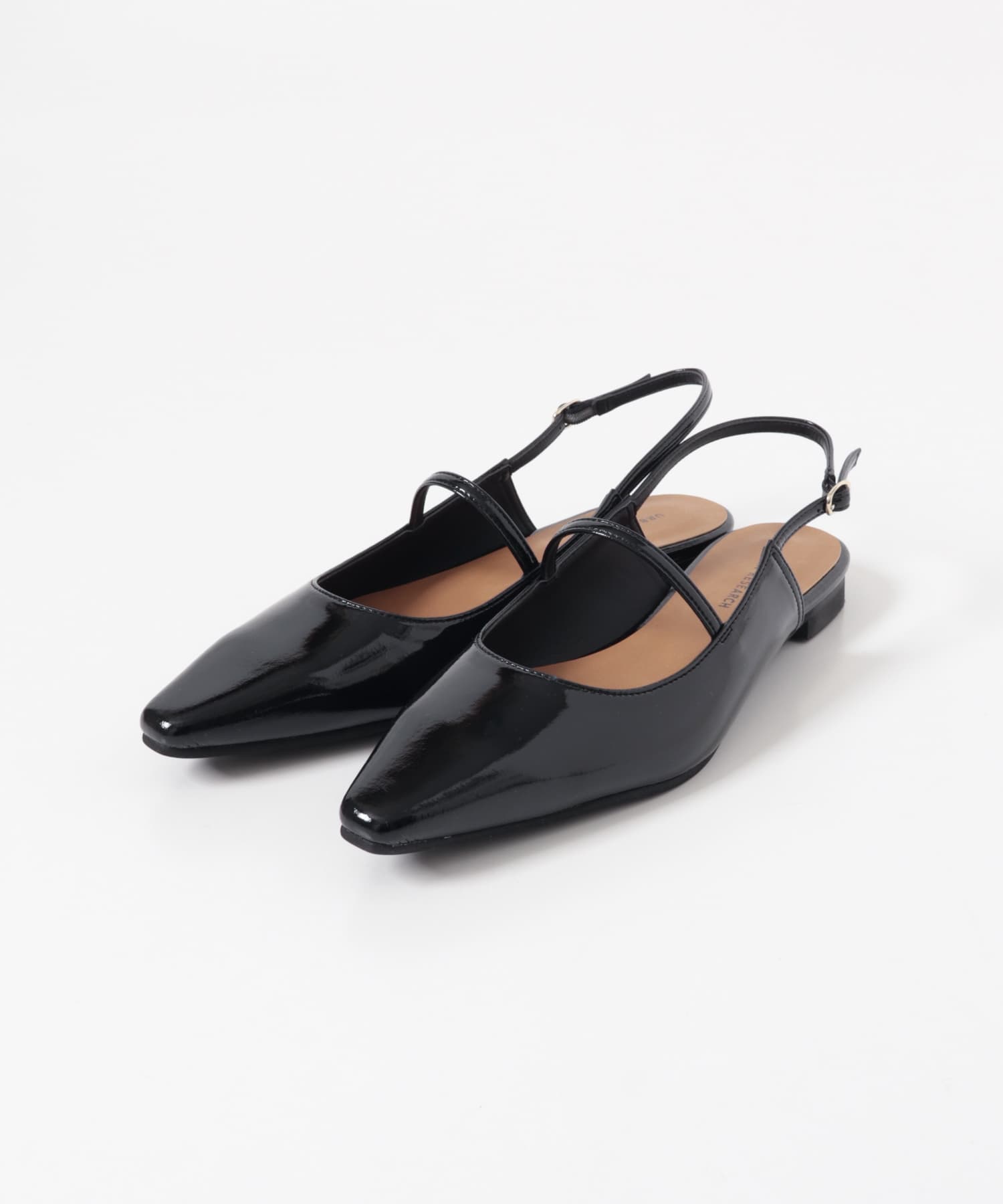 ポインテッドバックストラップシューズ BLACK 36