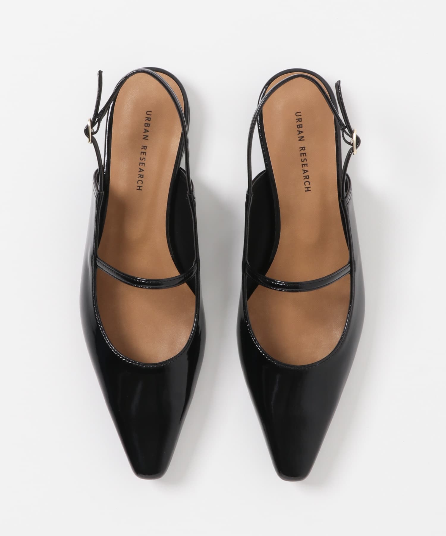 ポインテッドバックストラップシューズ BLACK 36