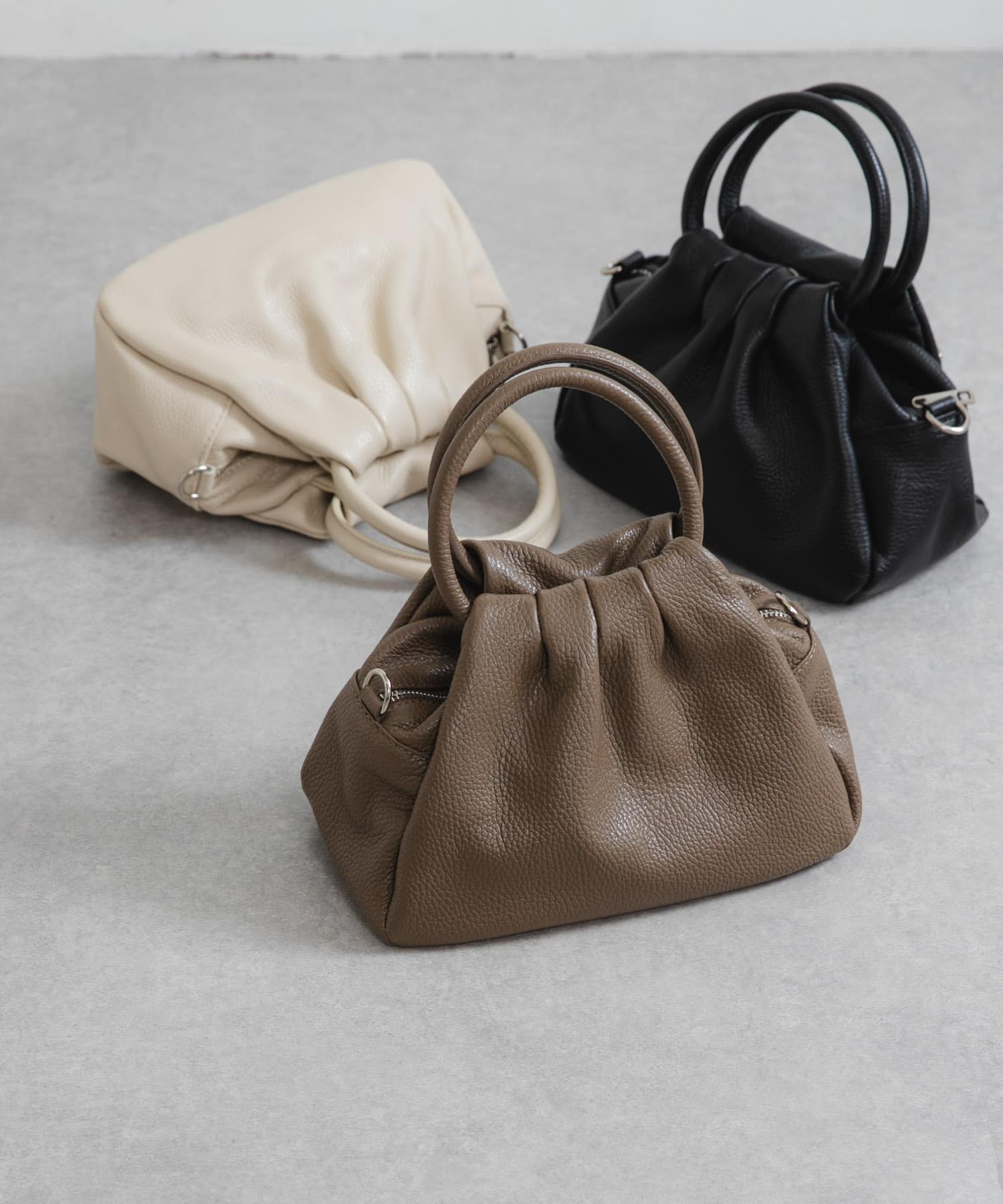 レザーハンドバッグ MOCHA -