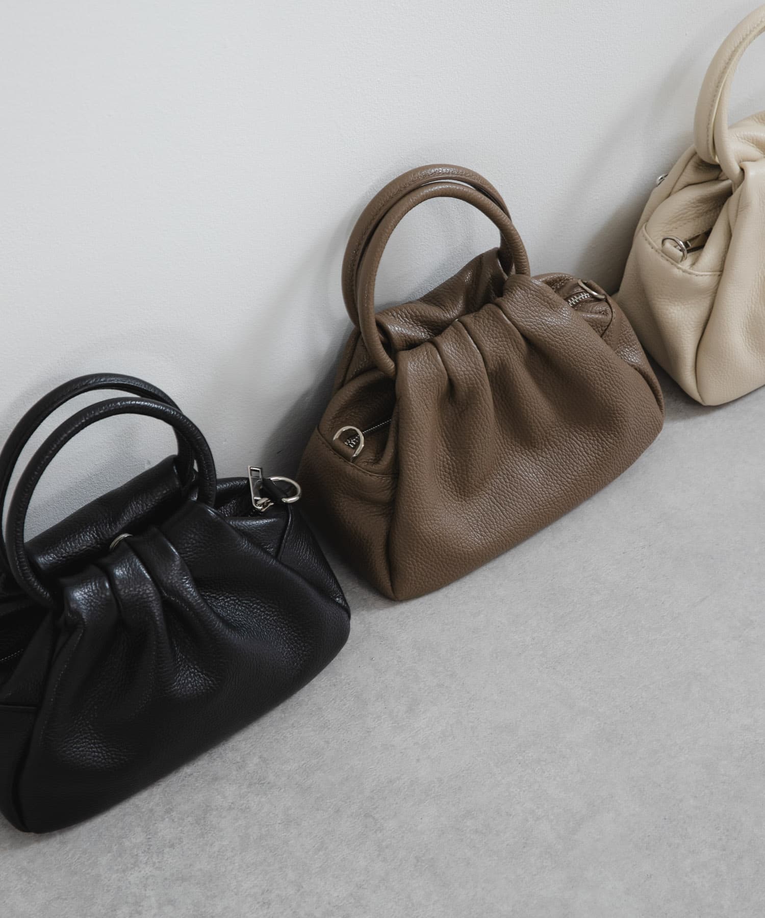 レザーハンドバッグ MOCHA -