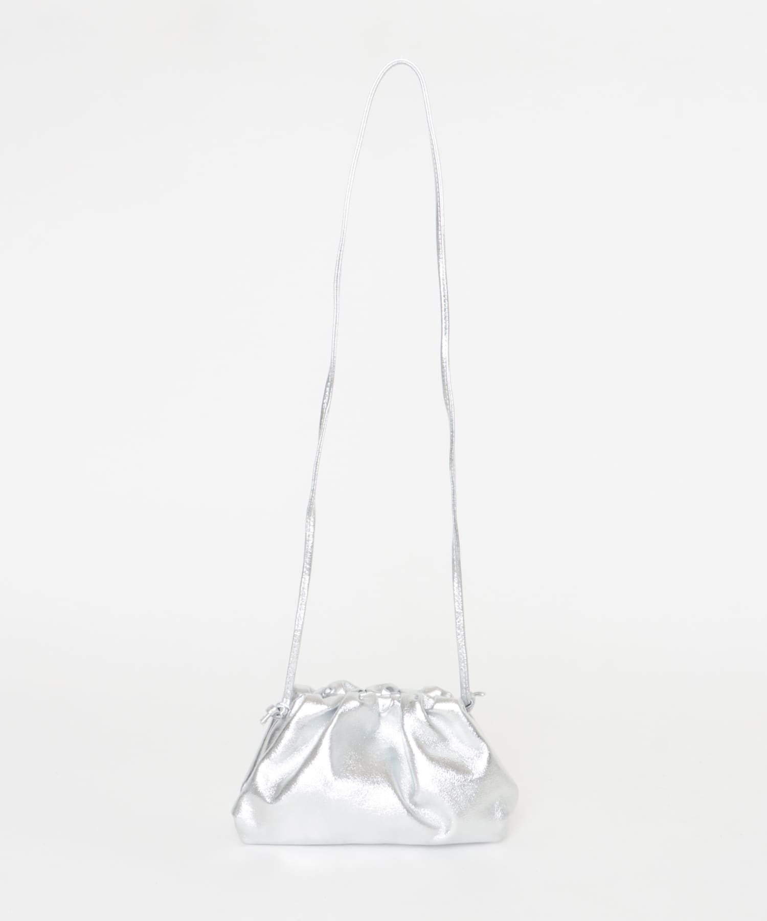 レザーショルダーバッグ SILVER -