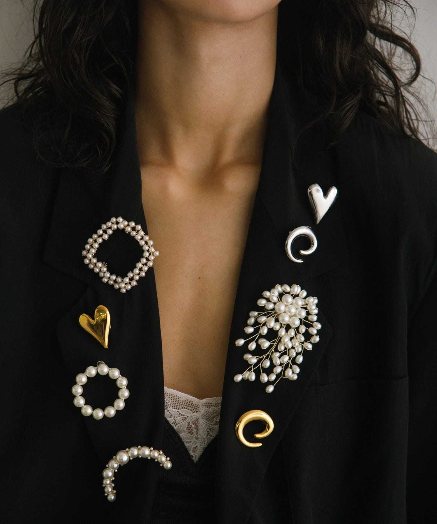 decor『デコール』　Broach heart 2piece set Silver -