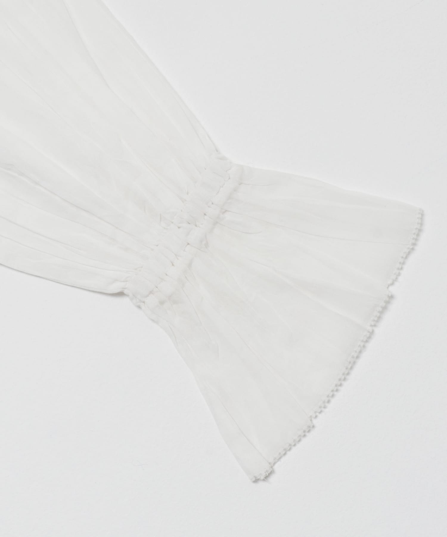 『一部WEB限定カラー』コットンボイルラッフルブラウス OFF WHITE Free